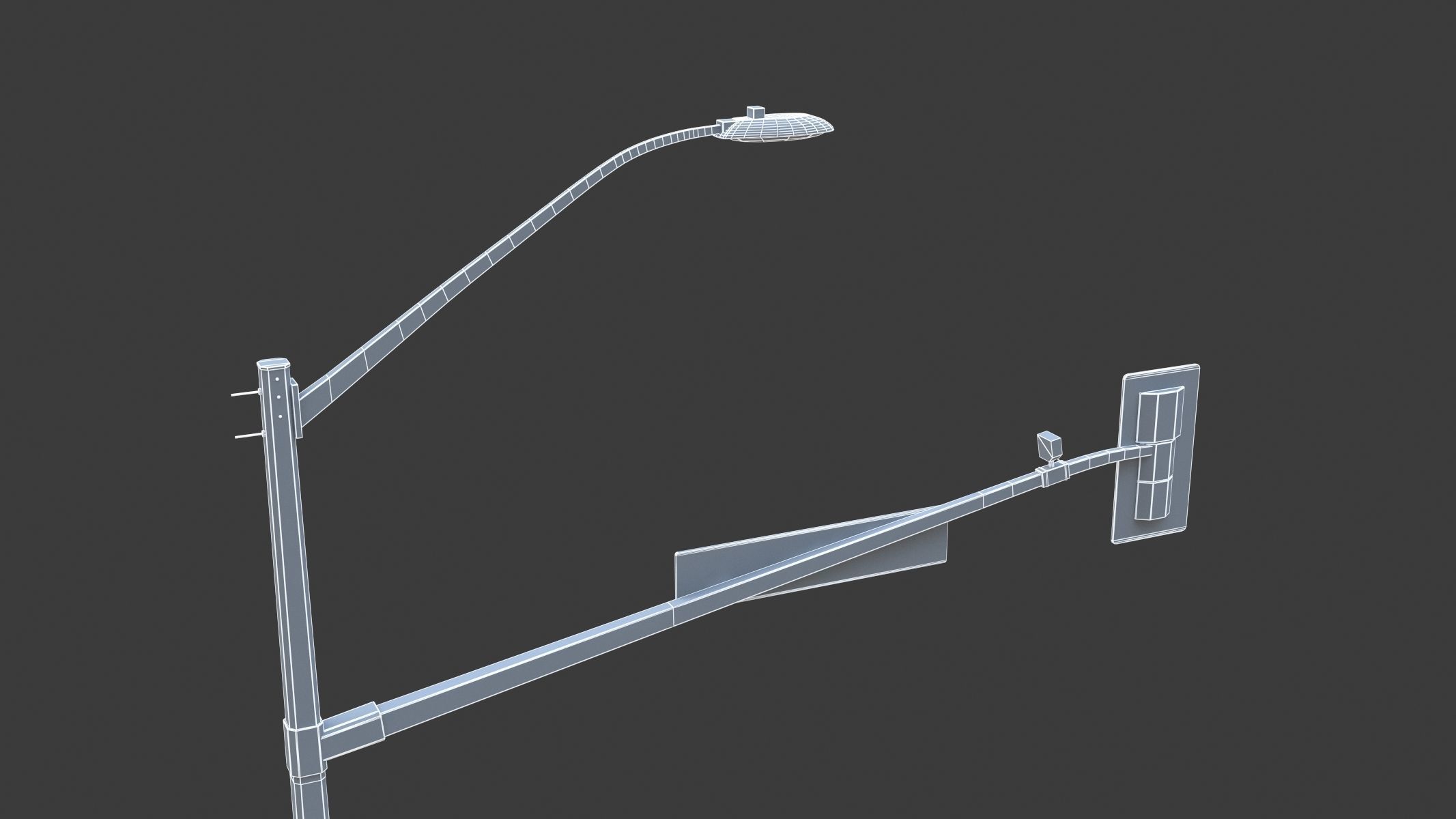 Street Light with Traffic 04 Low-poly 3D model_9