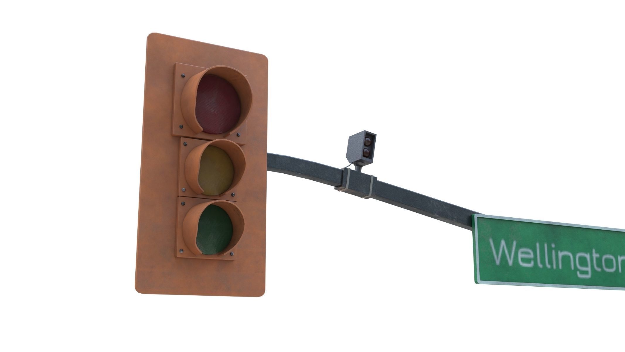 Street Light with Traffic 04 Low-poly 3D model_6