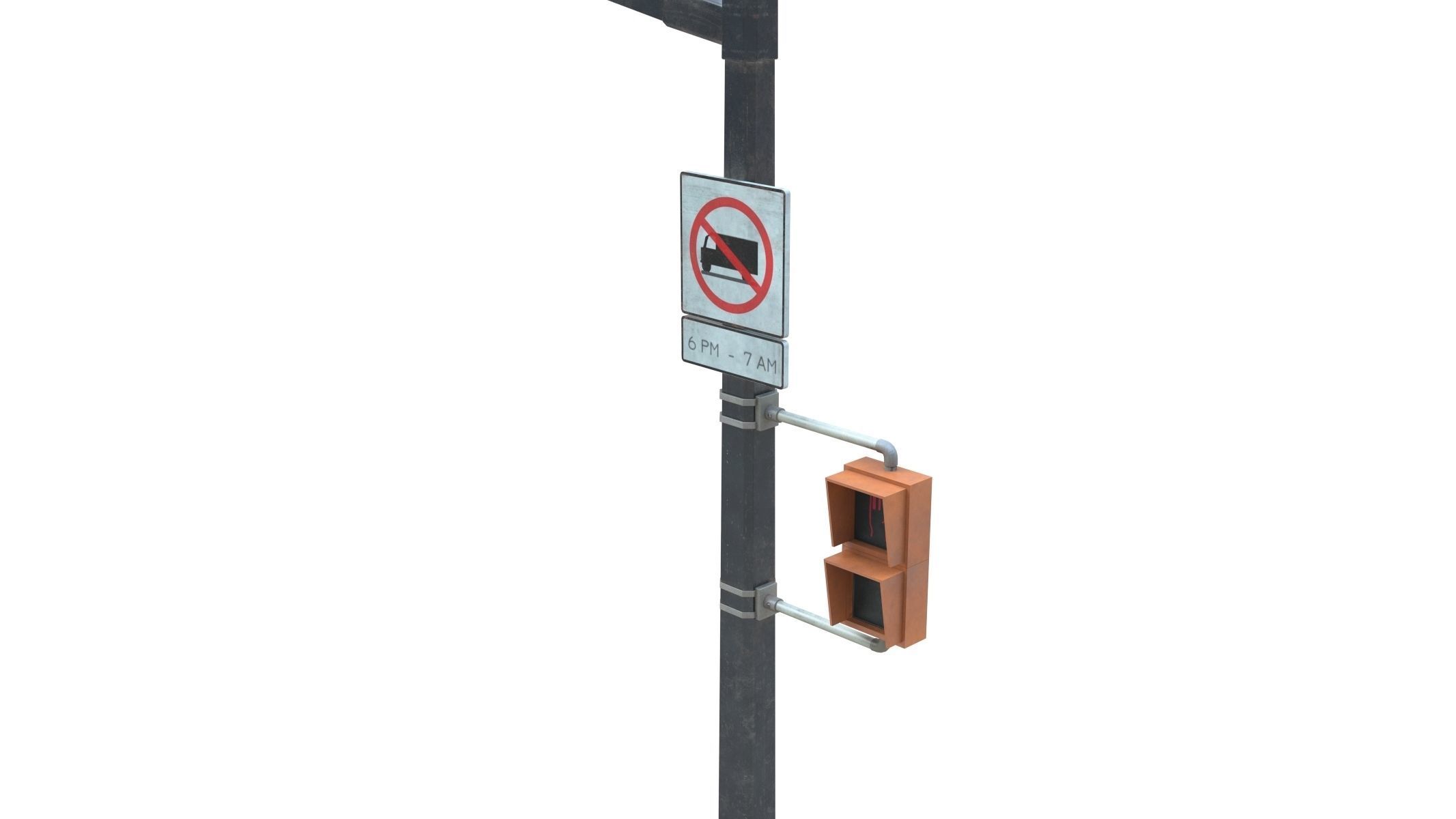 Street Light with Traffic 04 Low-poly 3D model_4