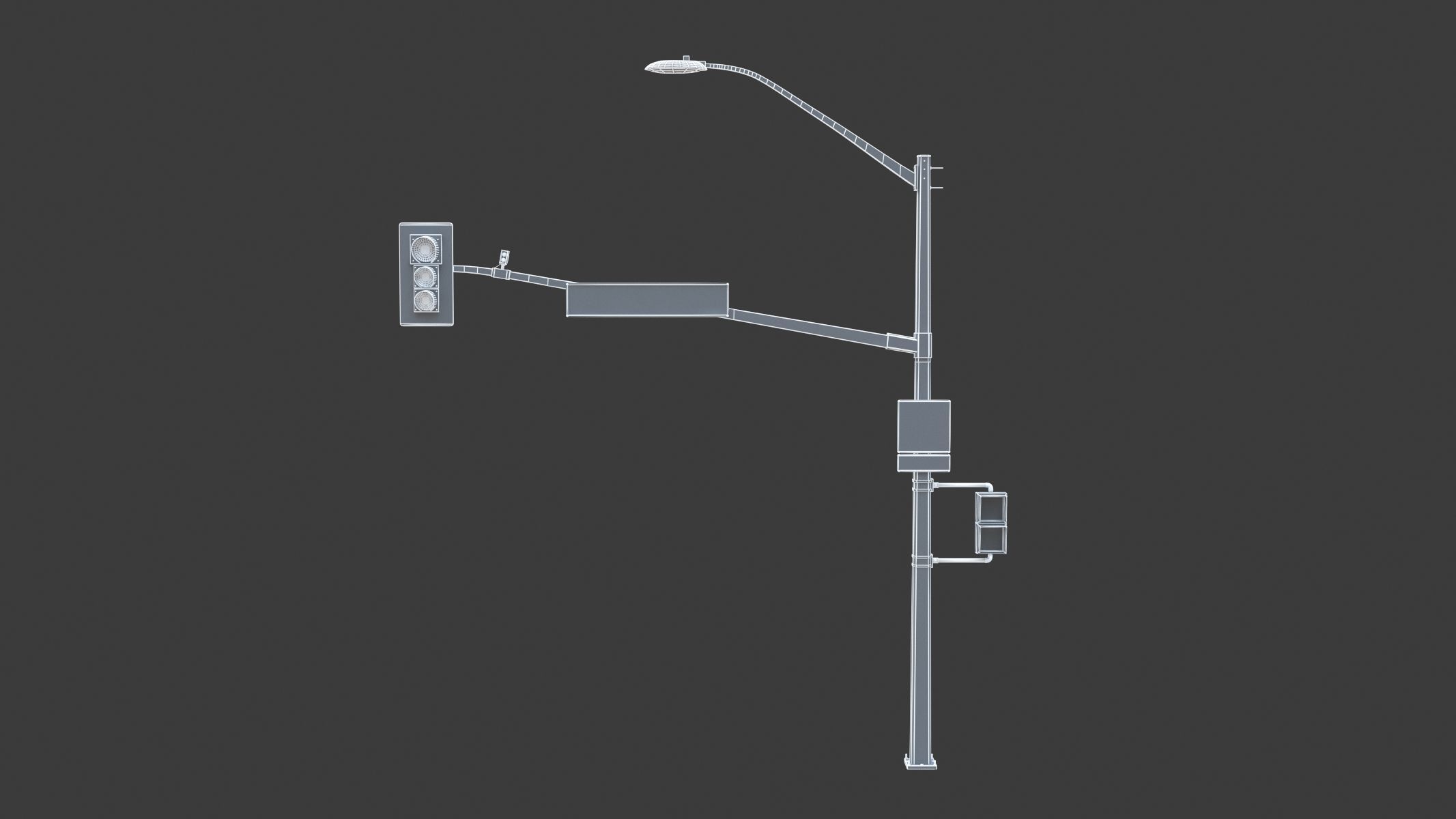 Street Light with Traffic 04 Low-poly 3D model_7