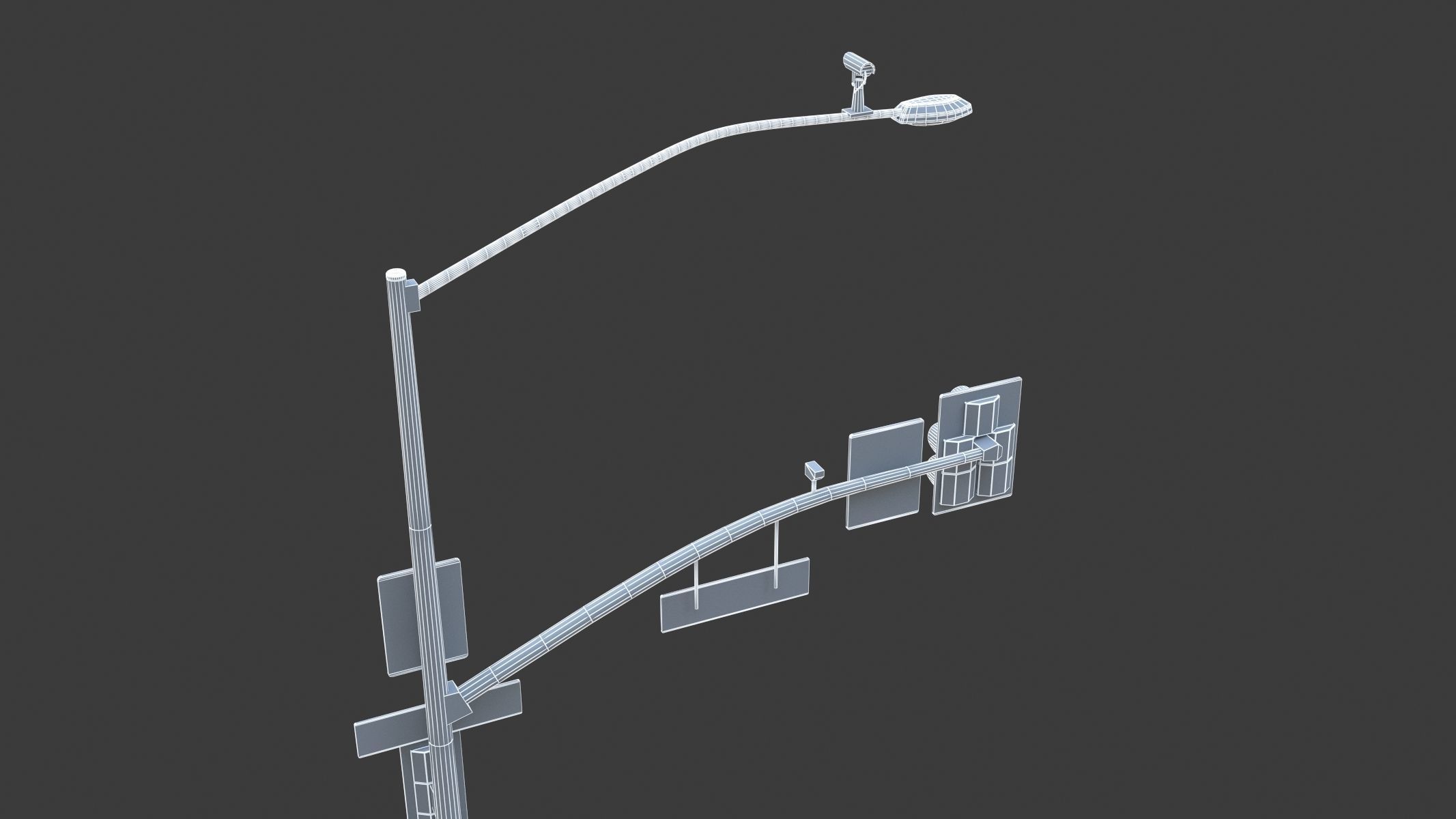Street Light with Traffic 09 Low-poly 3D model_9
