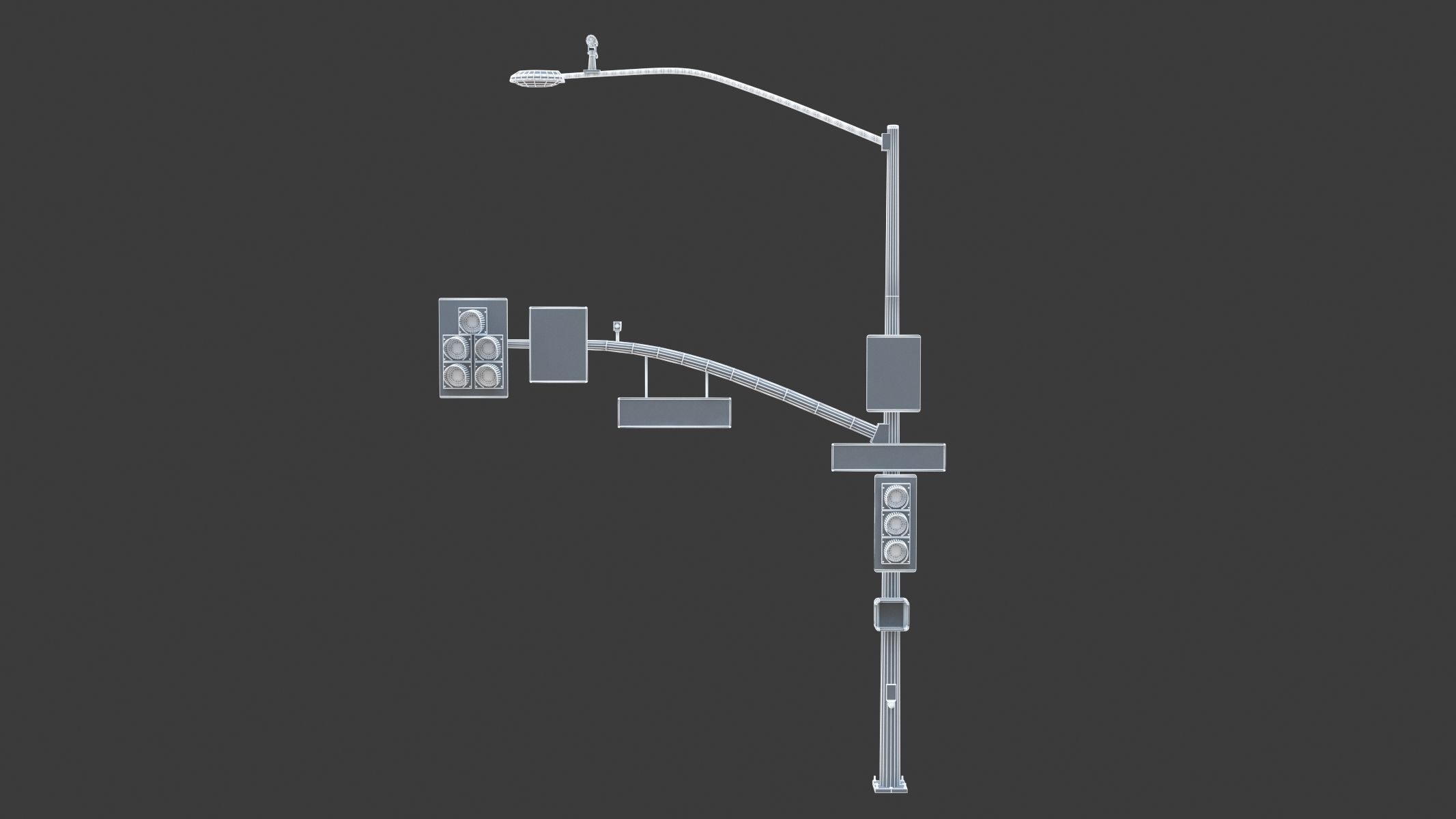 Street Light with Traffic 09 Low-poly 3D model_7