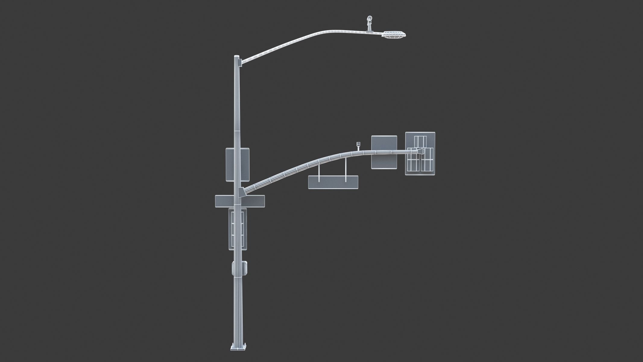 Street Light with Traffic 09 Low-poly 3D model_8