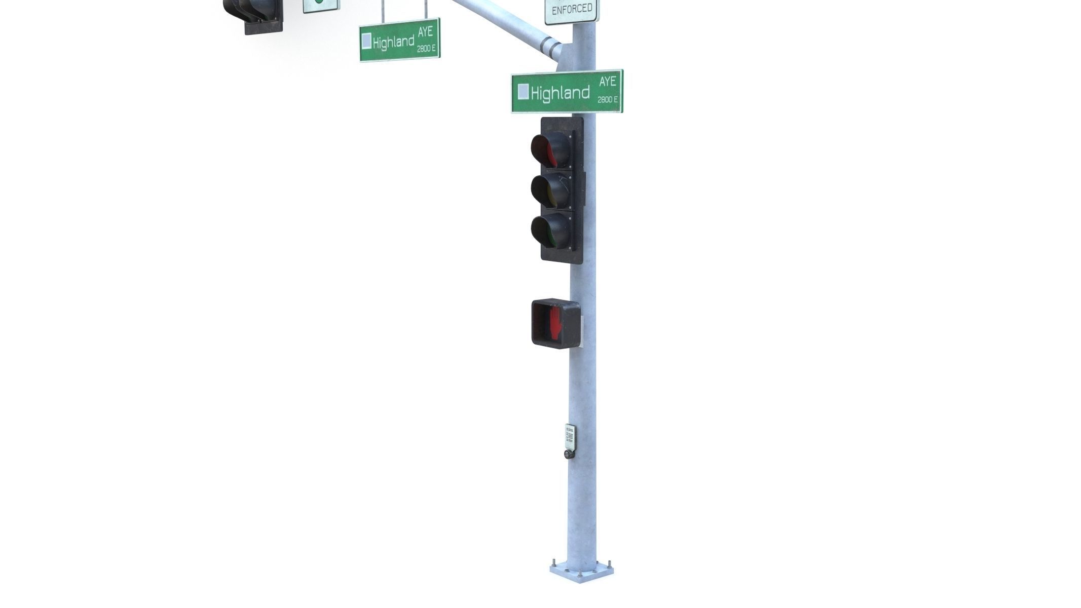 Street Light with Traffic 09 Low-poly 3D model_4