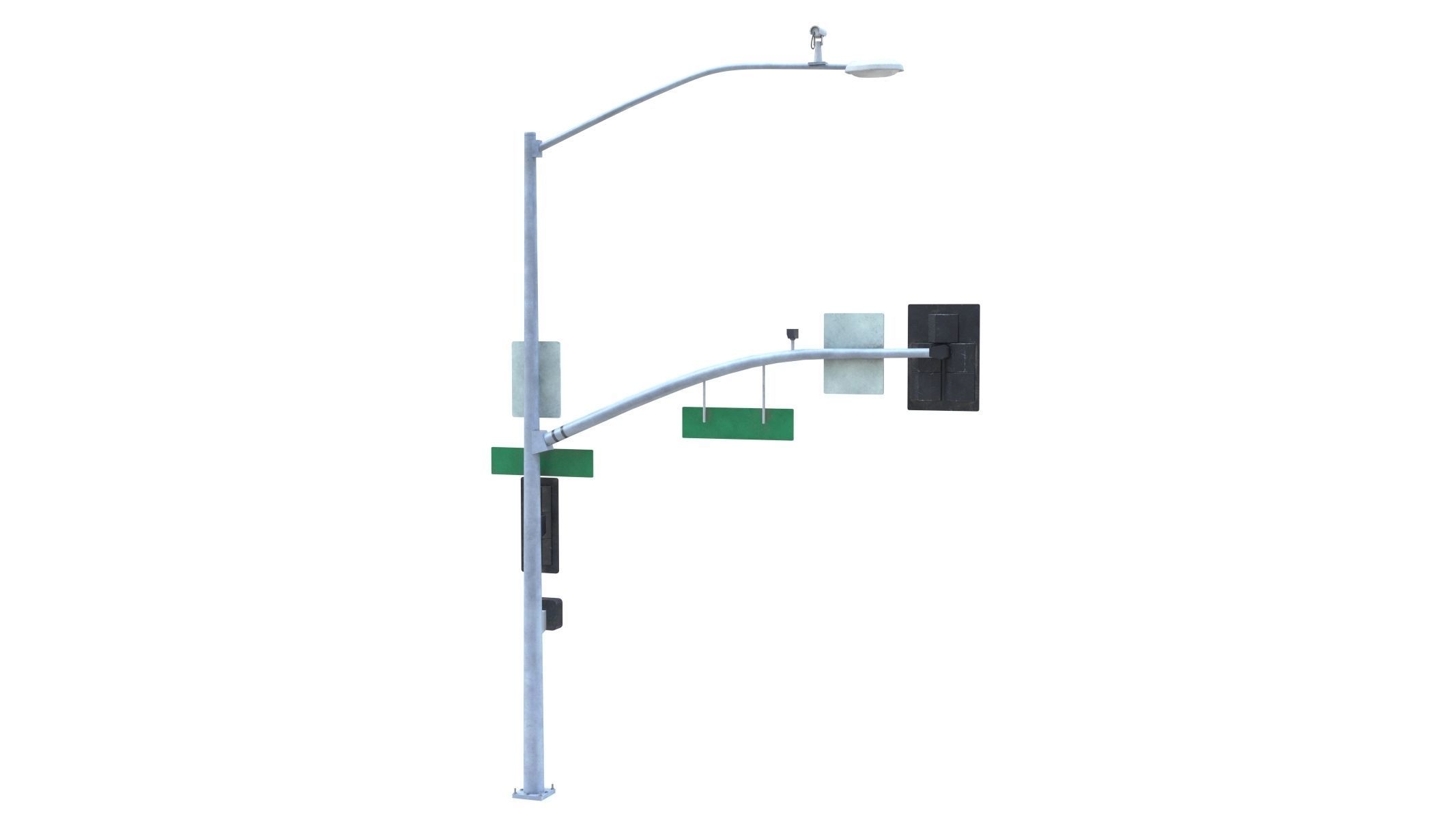 Street Light with Traffic 09 Low-poly 3D model_2