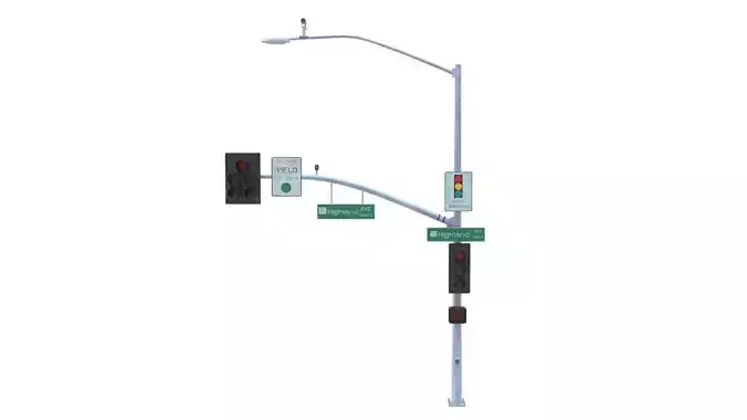 Street Light with Traffic 09 Low-poly 3D model Street Light with Traffic 09 Low-poly 3D model