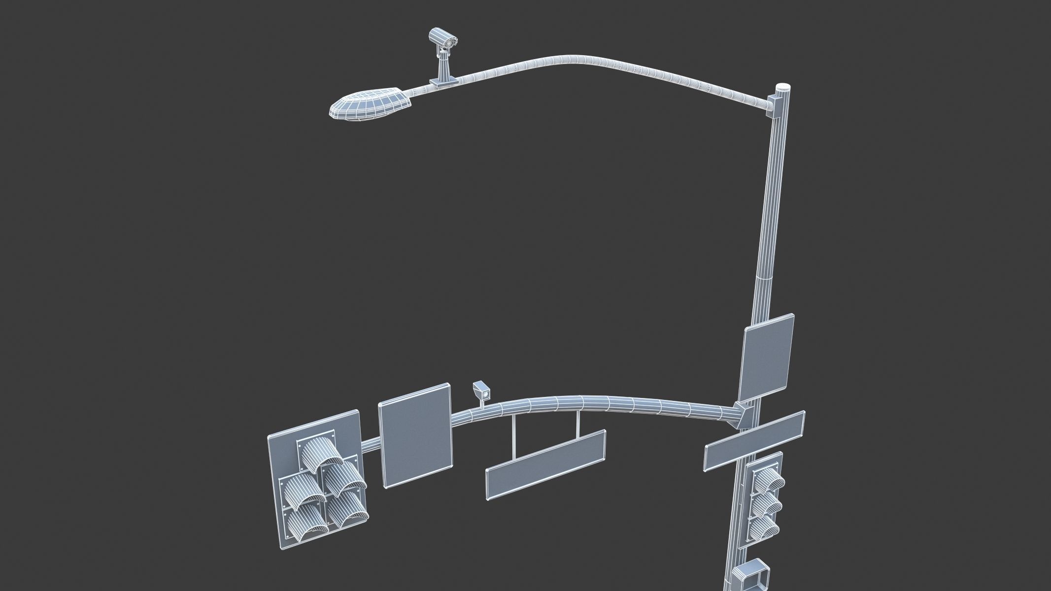 Street Light with Traffic 09 Low-poly 3D model_10