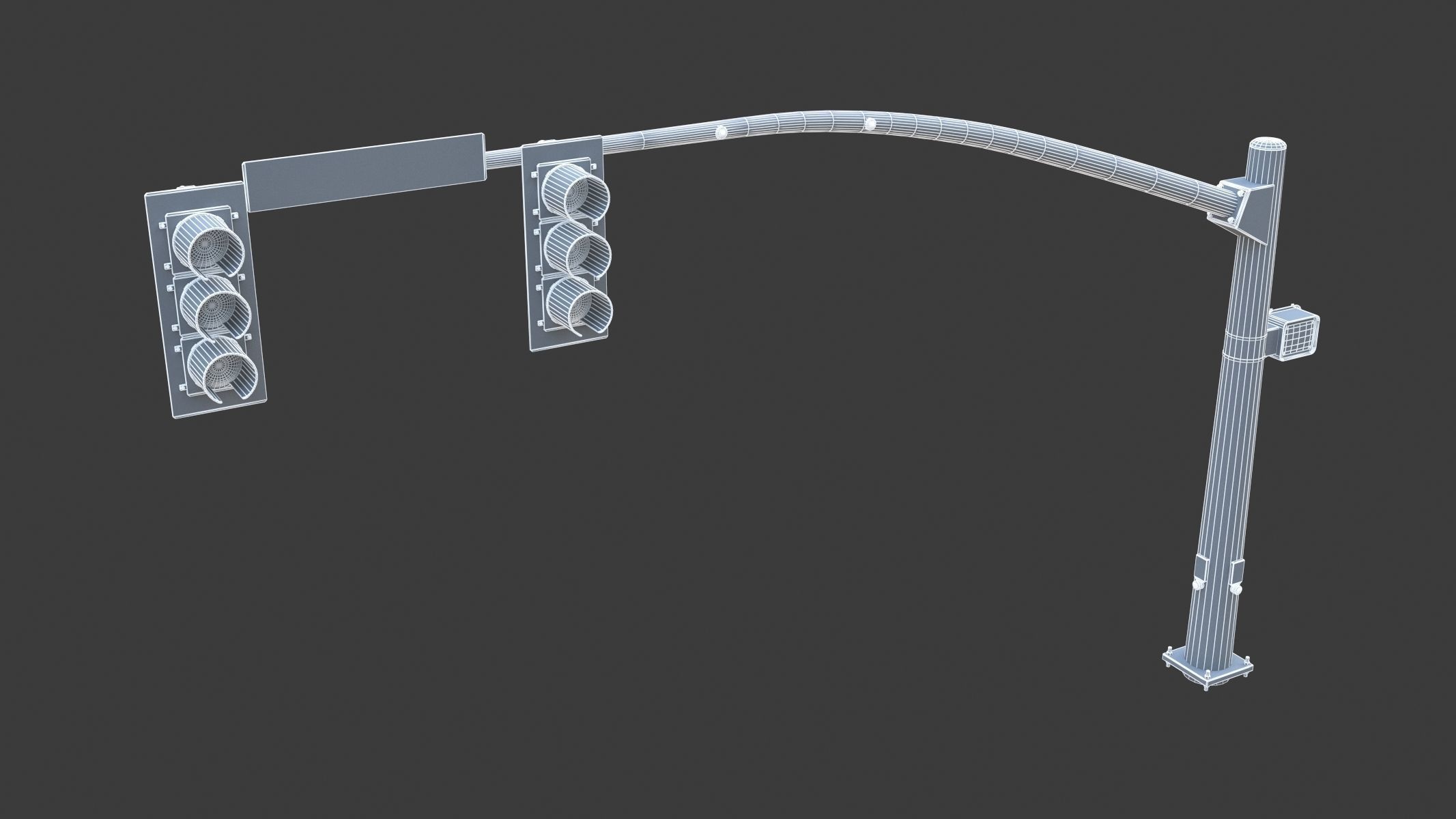 Street Light with Traffic 03 Low-poly 3D model_9