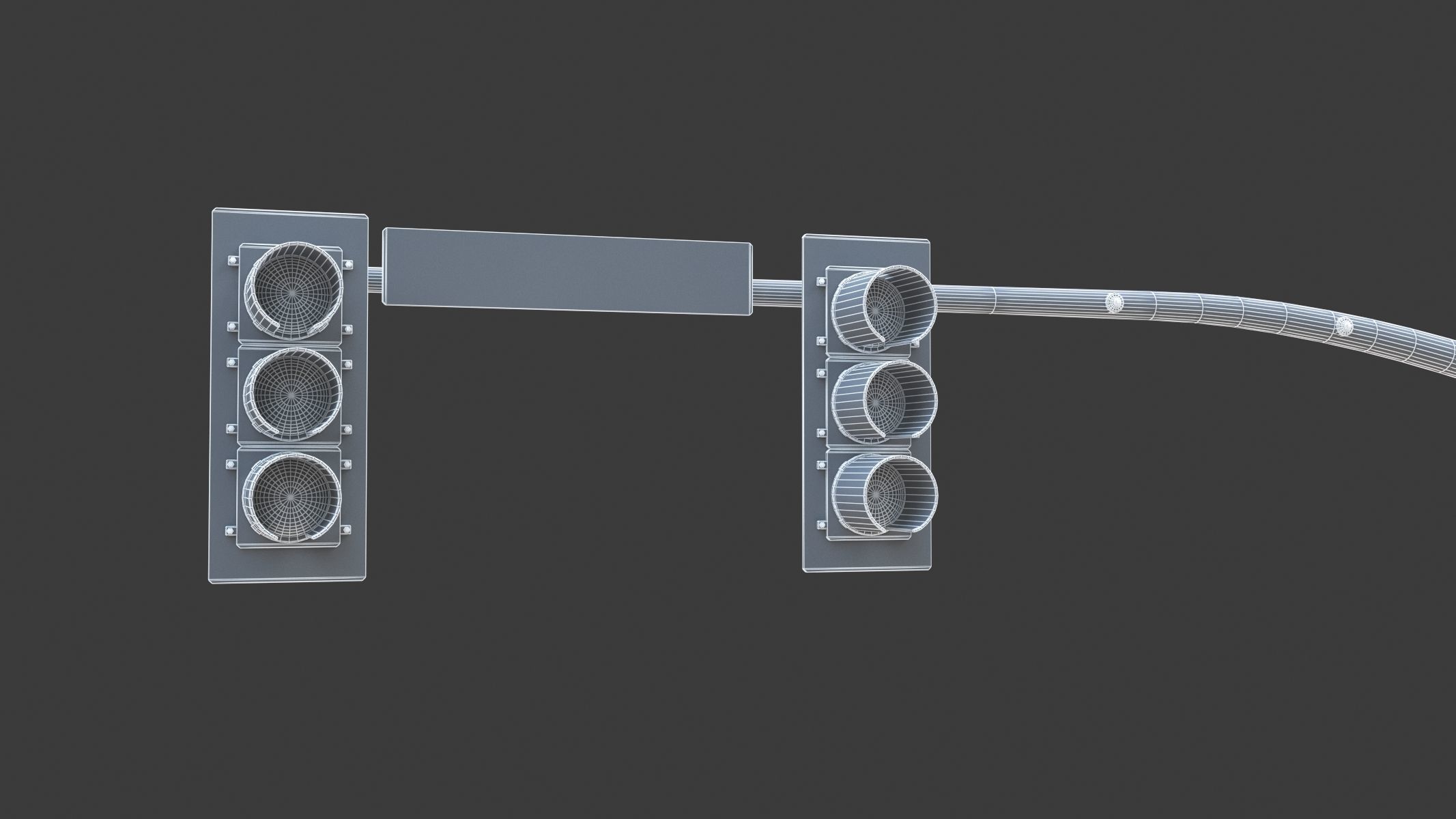 Street Light with Traffic 03 Low-poly 3D model_11