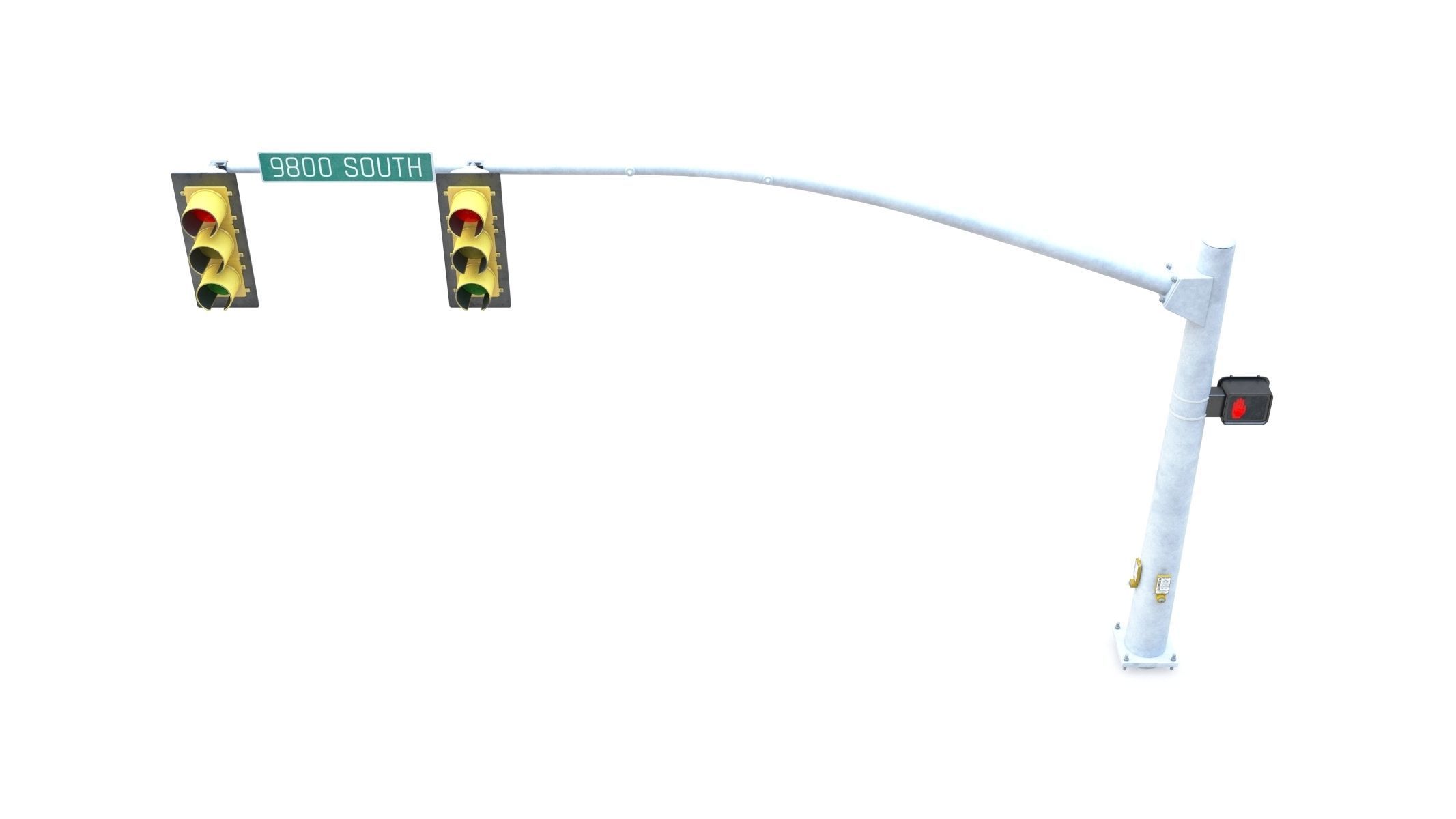 Street Light with Traffic 03 Low-poly 3D model_2