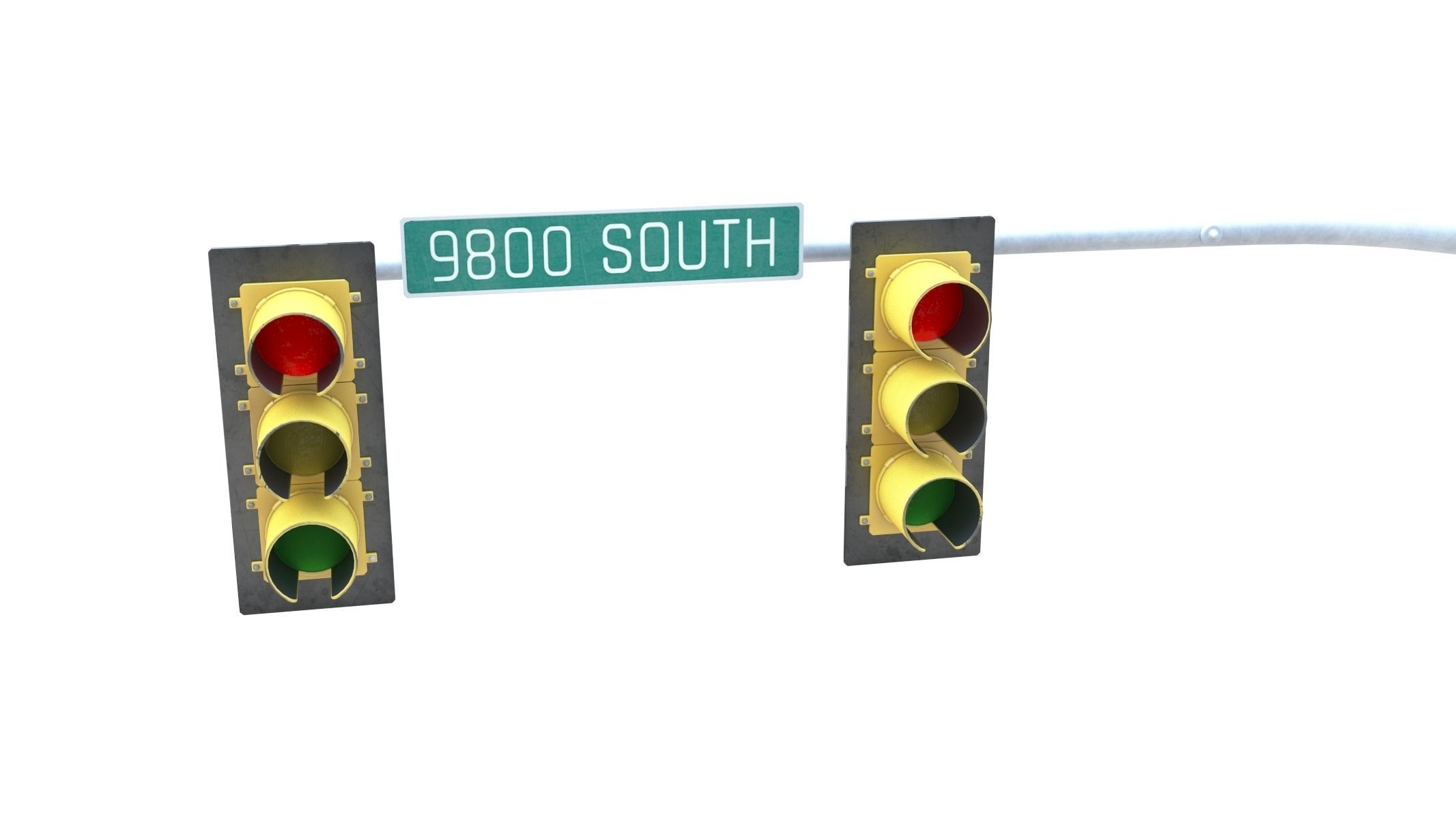 Street Light with Traffic 03 Low-poly 3D model_3