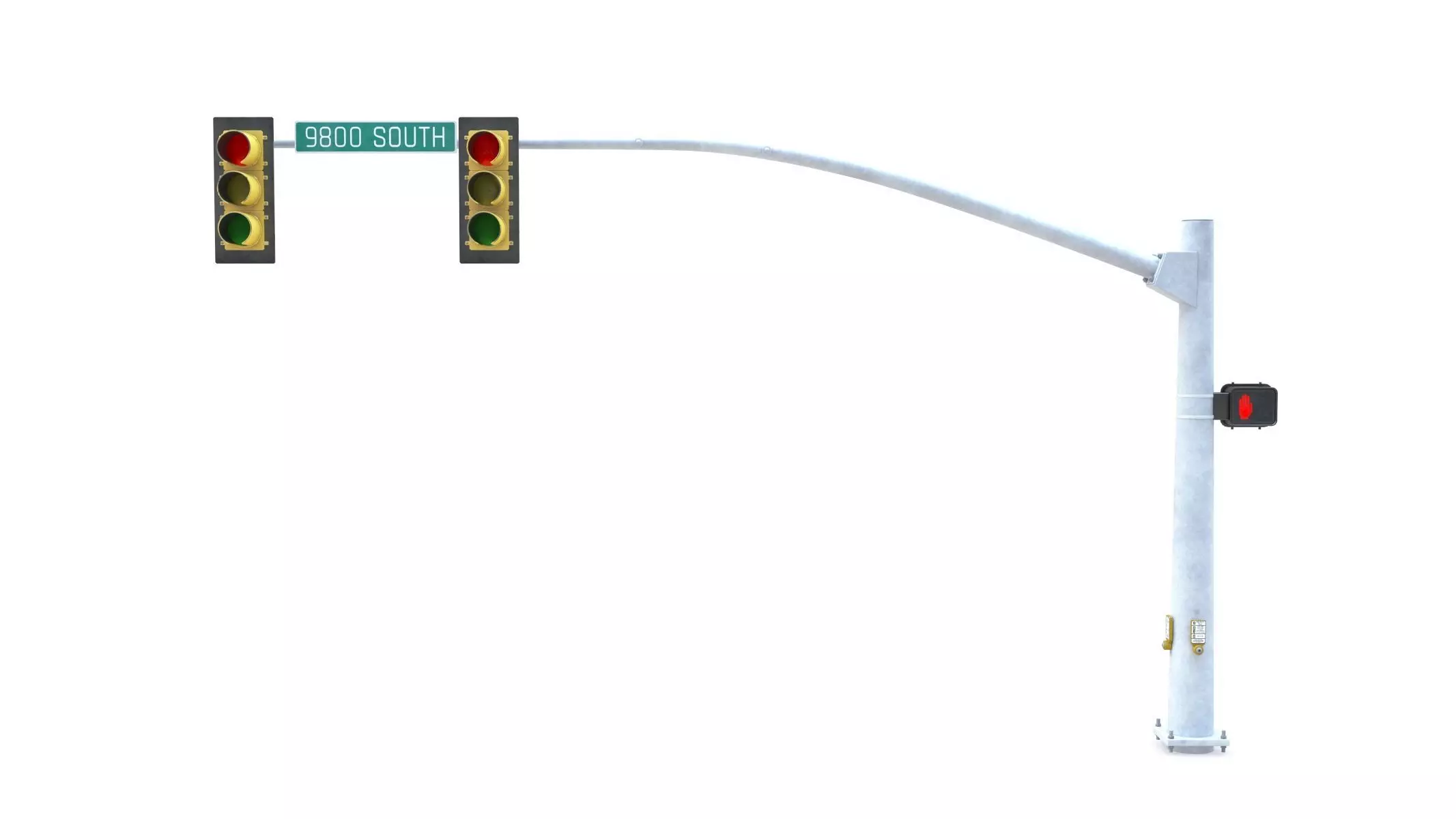 Street Light with Traffic 03 Low-poly 3D model_0