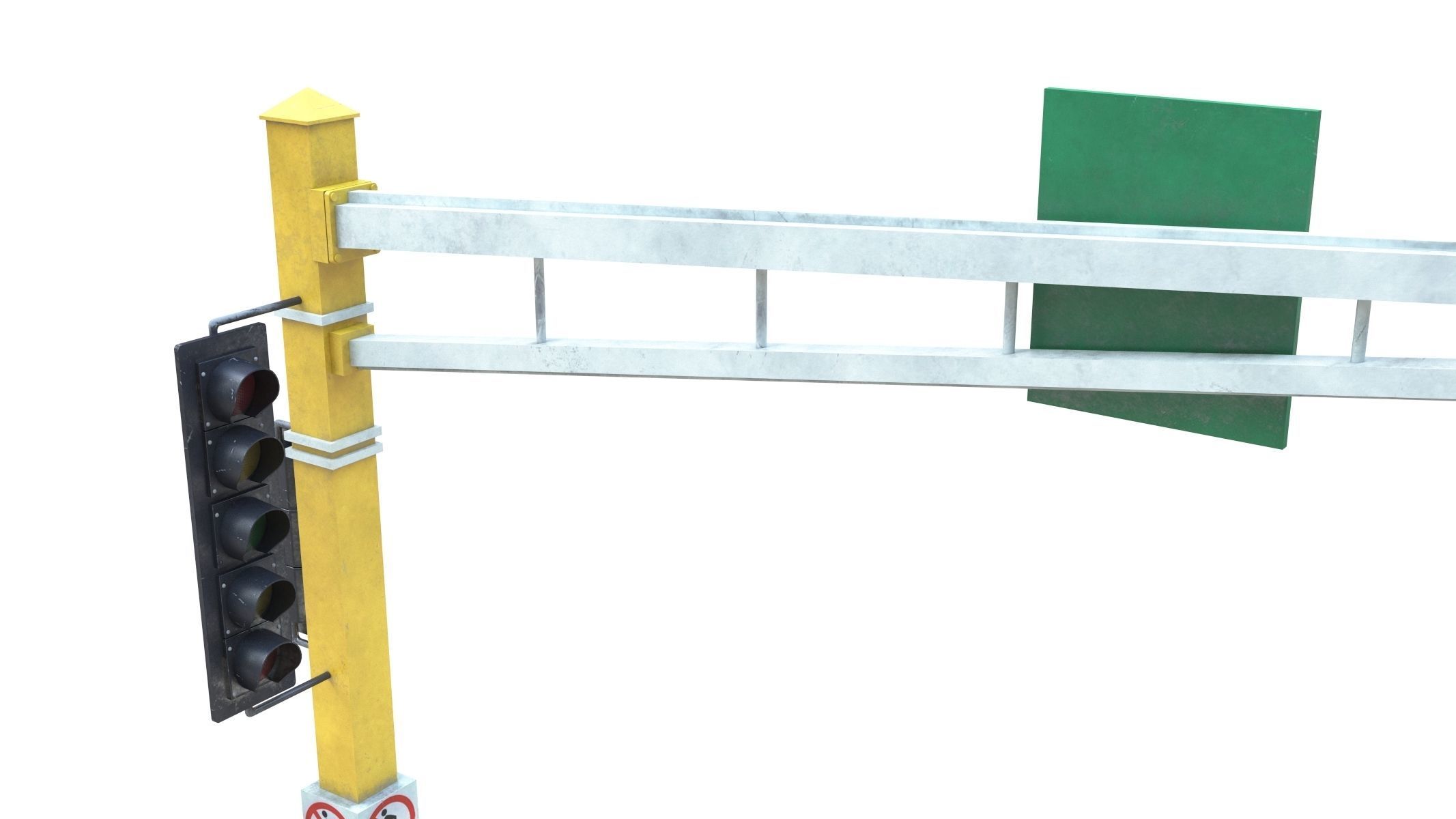 Street Light with Traffic 07 Low-poly 3D model_2