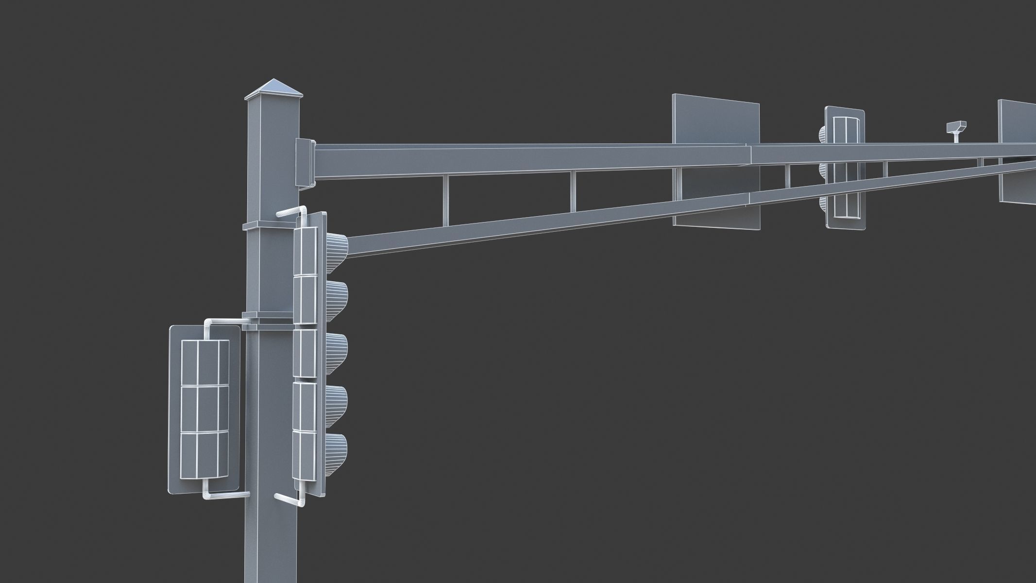Street Light with Traffic 07 Low-poly 3D model_12