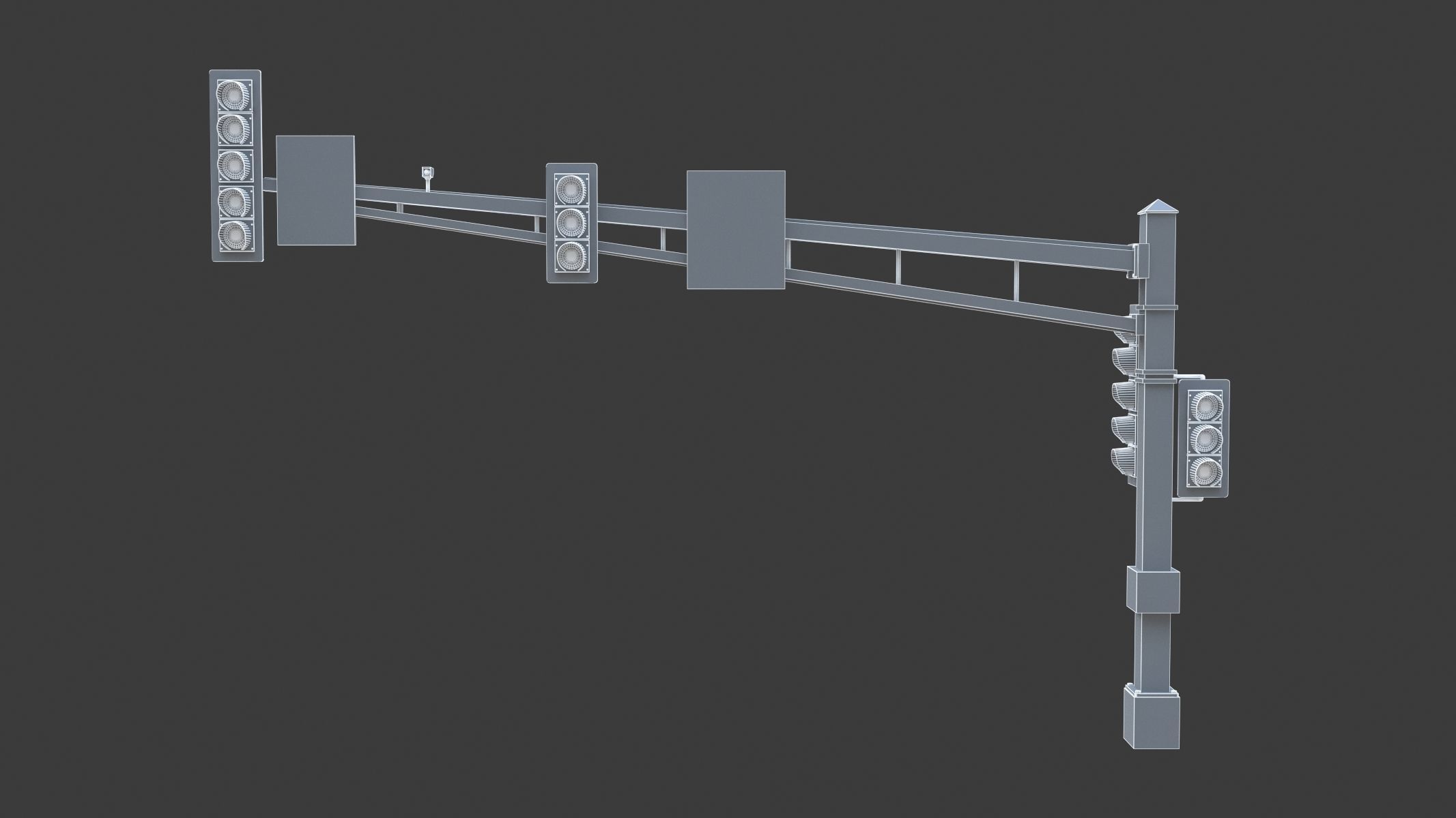 Street Light with Traffic 07 Low-poly 3D model_7