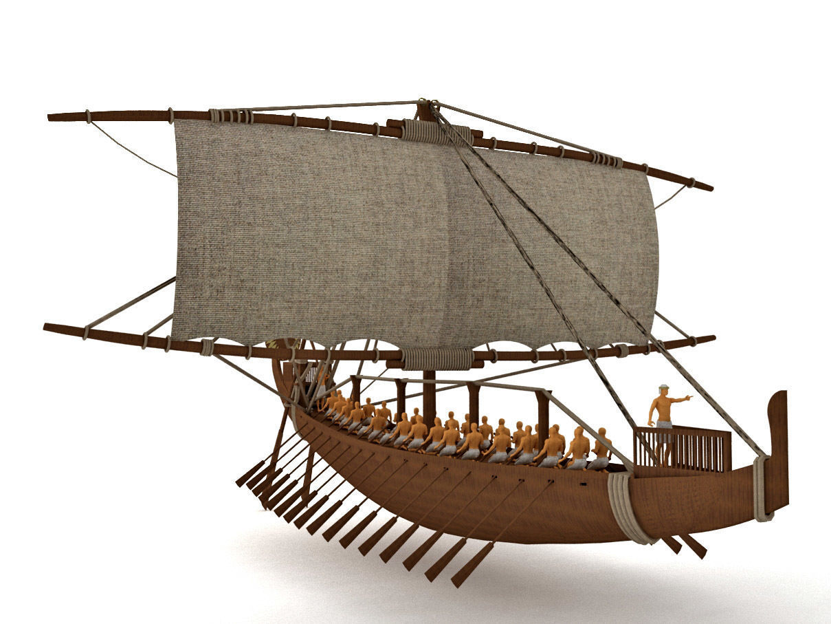 ancient Egyptian ship 3D model_5