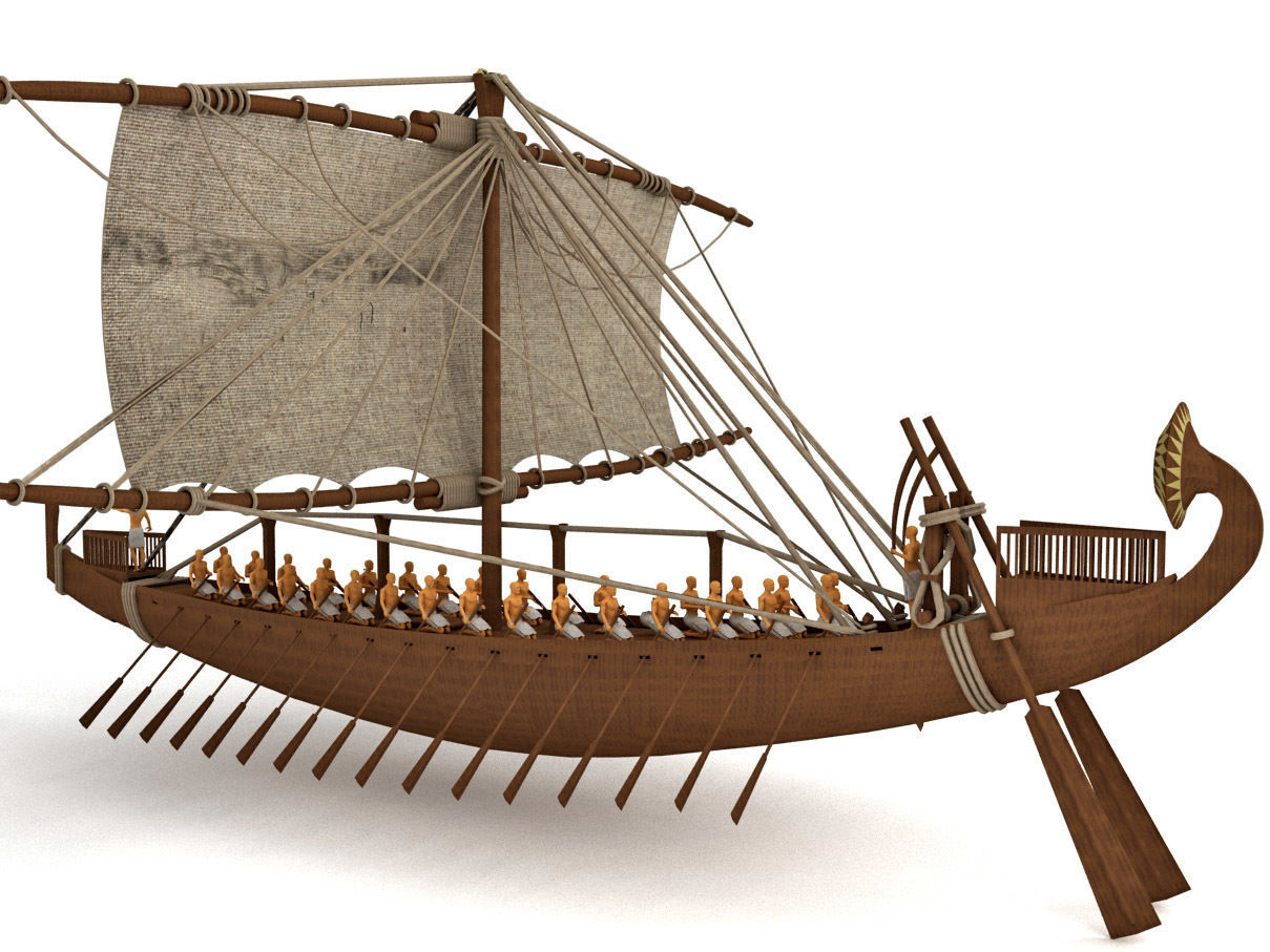 ancient Egyptian ship 3D model_1