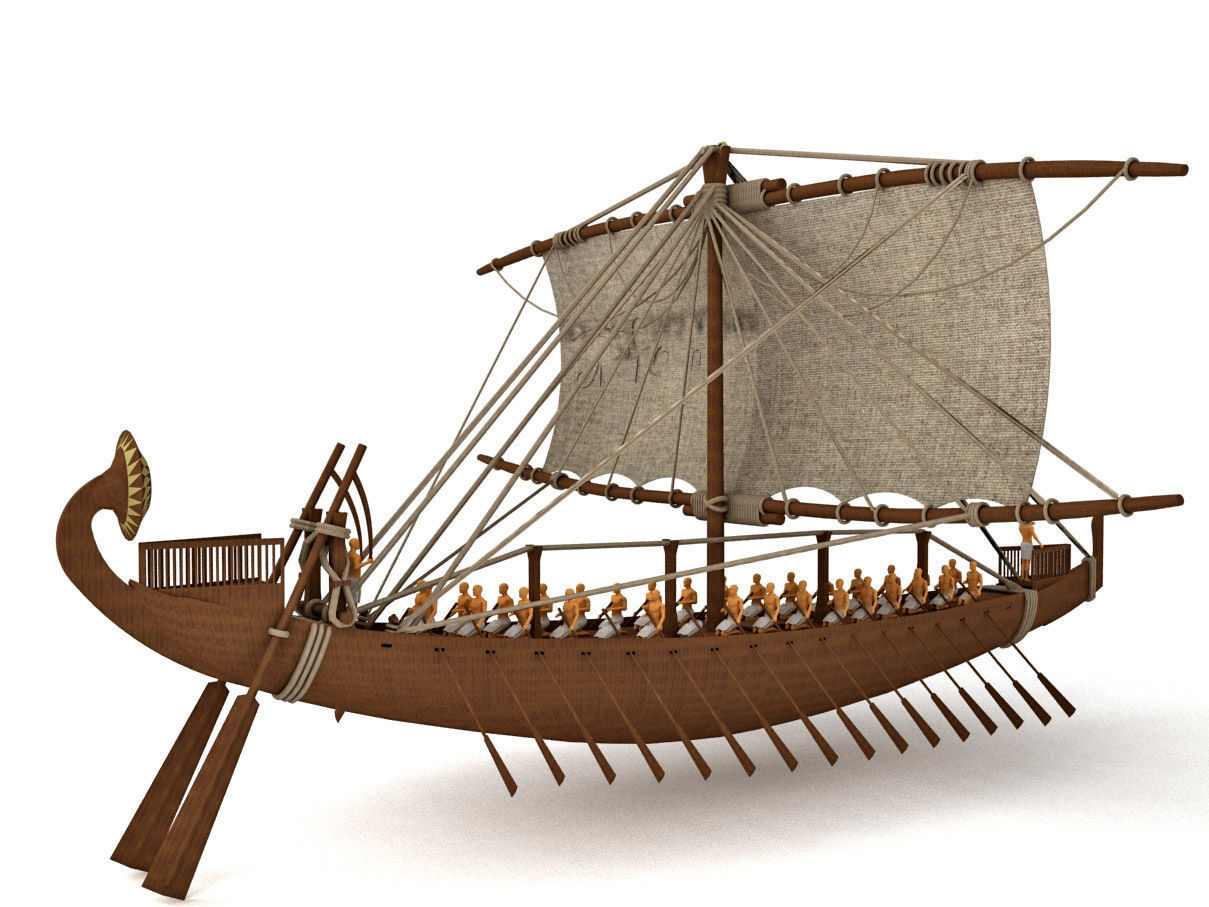 ancient Egyptian ship 3D model_6