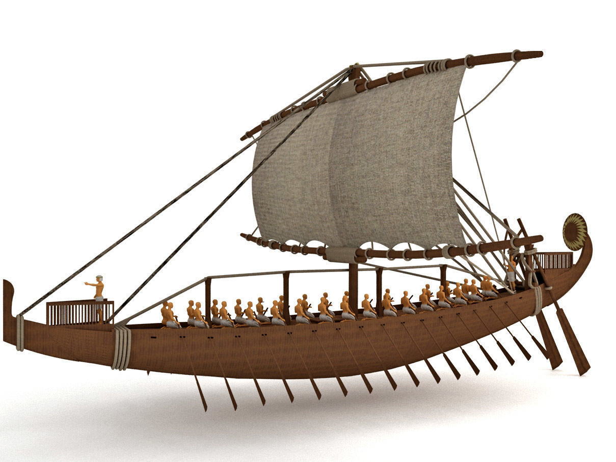 ancient Egyptian ship 3D model_2