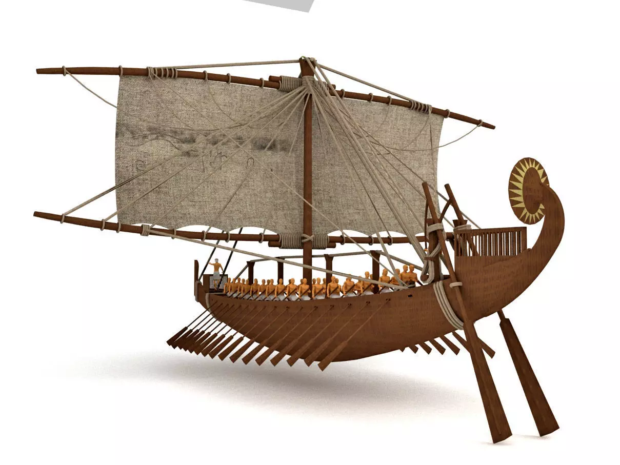 ancient Egyptian ship 3D model_0