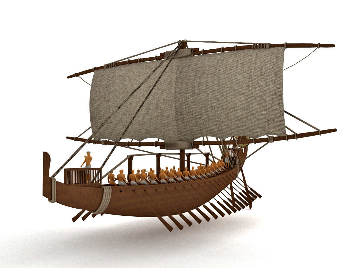 ancient Egyptian ship 3D model_4