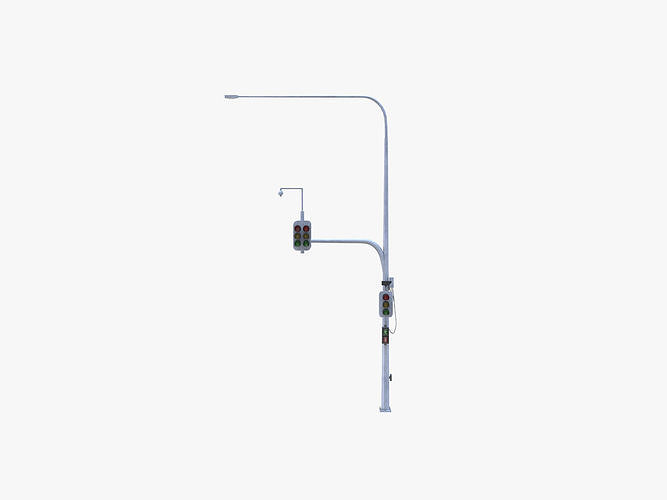 Street Light With Traffic 06 Low-poly 3D model