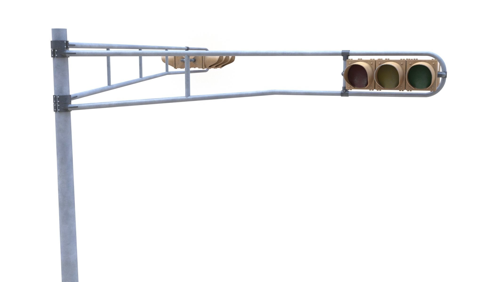 Street Light With Traffic Light 02 Low-poly 3D model_6