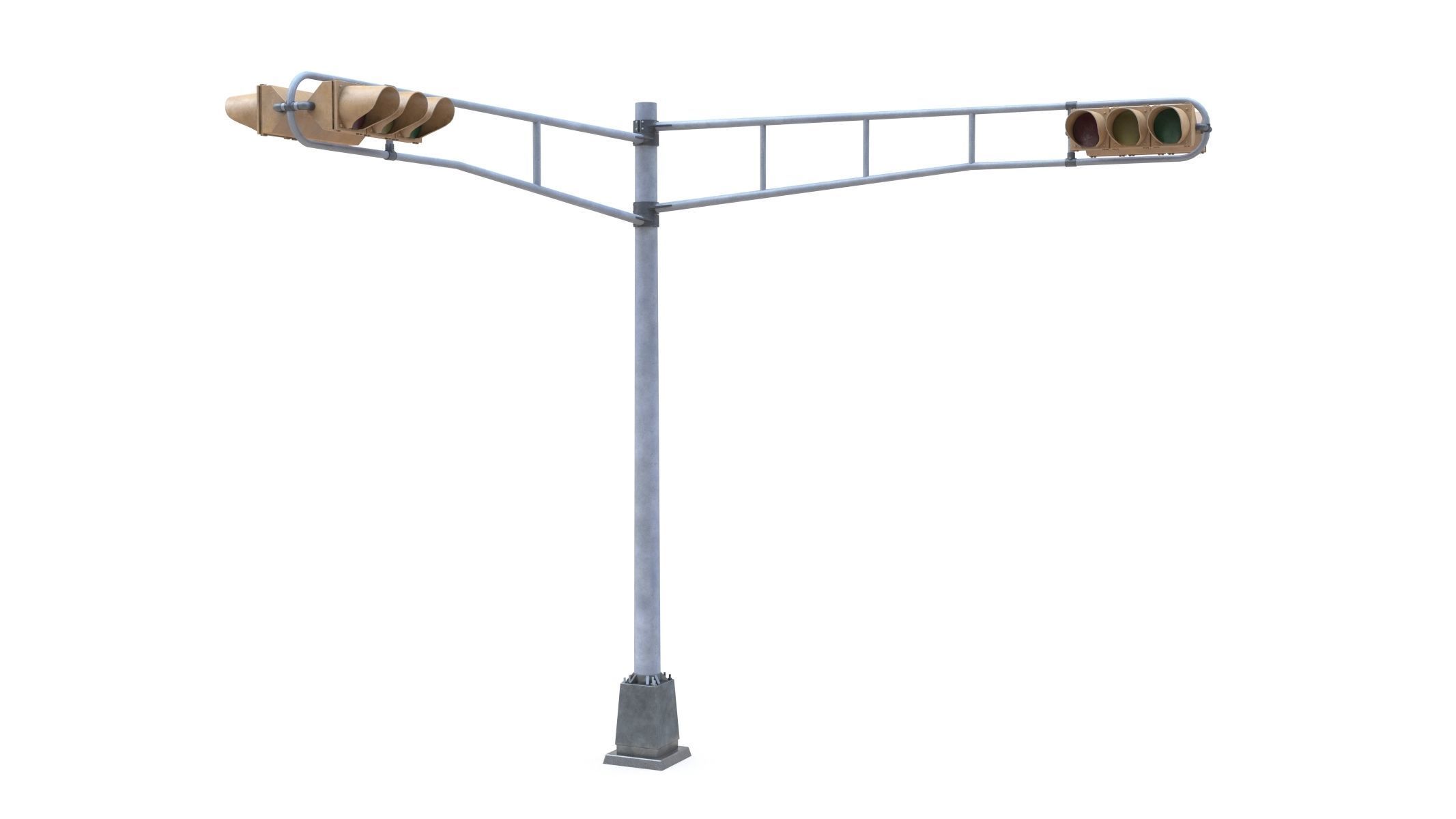 Street Light With Traffic Light 02 Low-poly 3D model_2