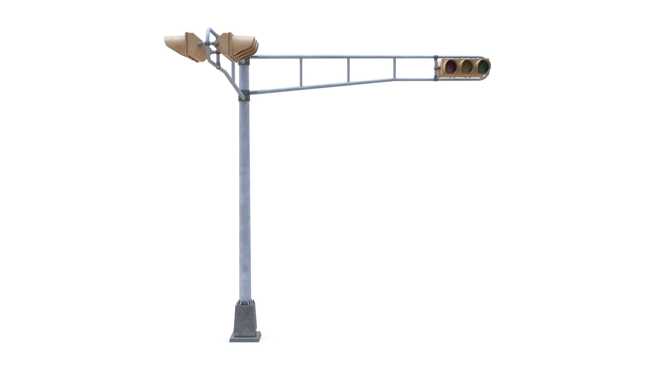 Street Light With Traffic Light 02 Low-poly 3D model_1