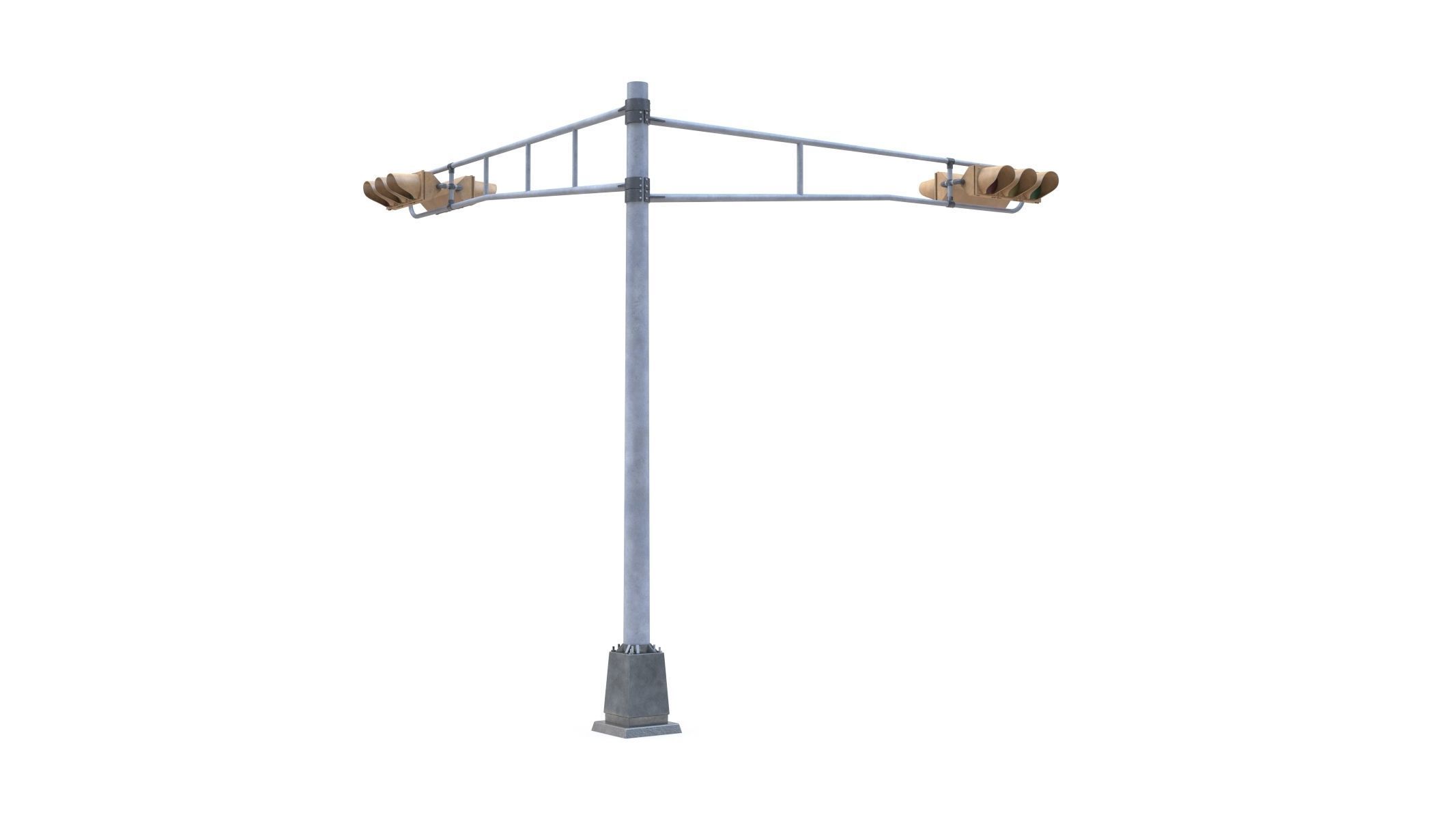 Street Light With Traffic Light 02 Low-poly 3D model_4