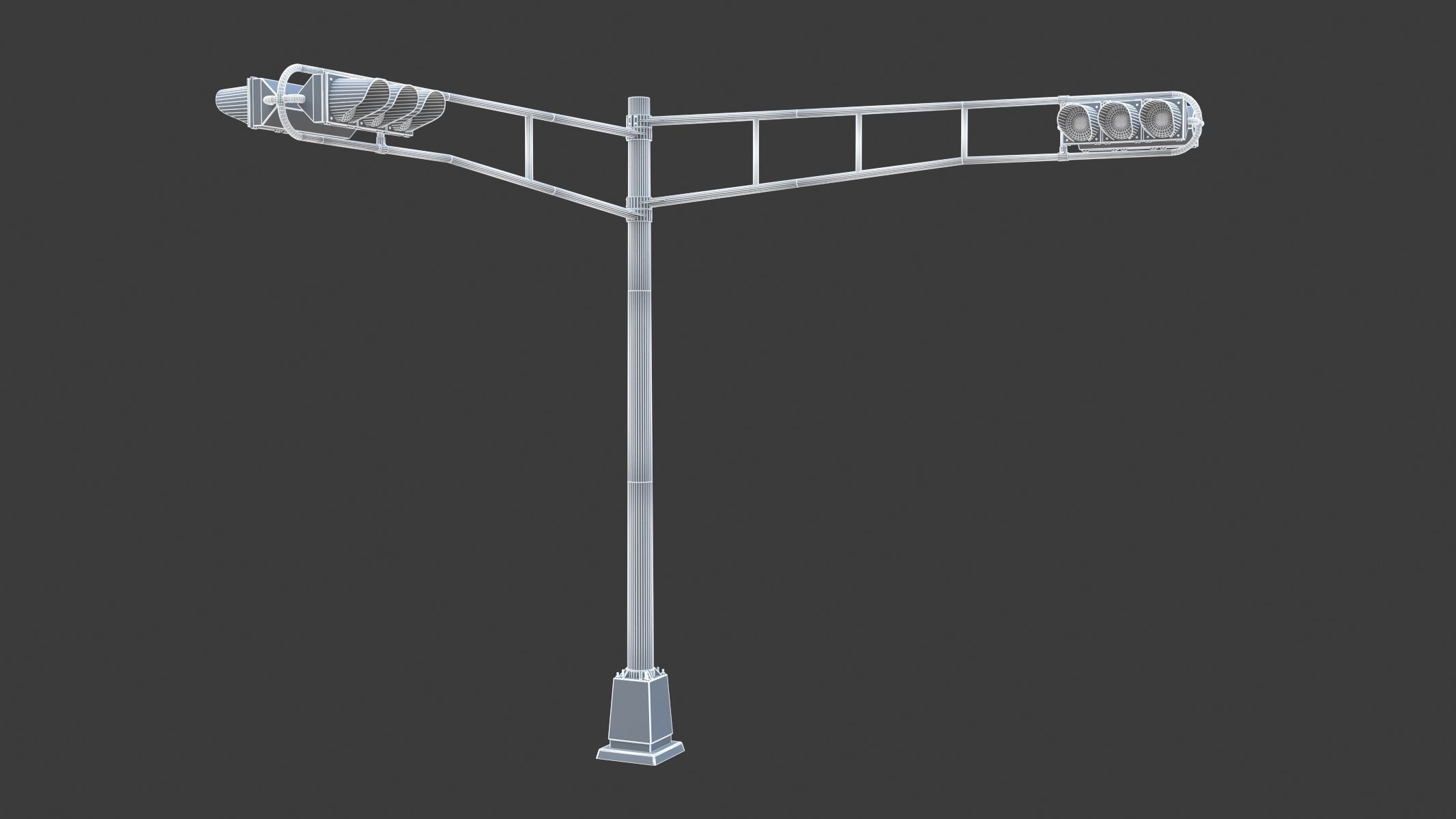 Street Light With Traffic Light 02 Low-poly 3D model_9