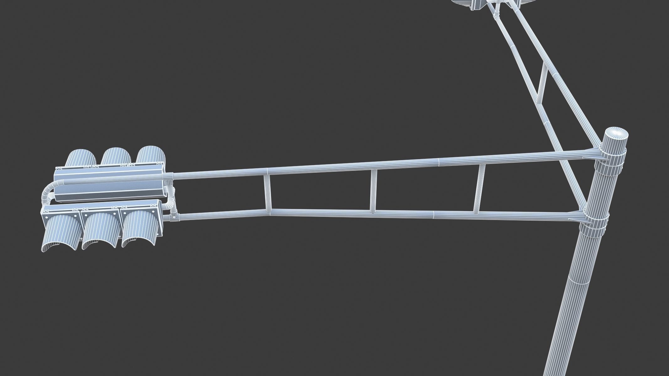 Street Light With Traffic Light 02 Low-poly 3D model_11