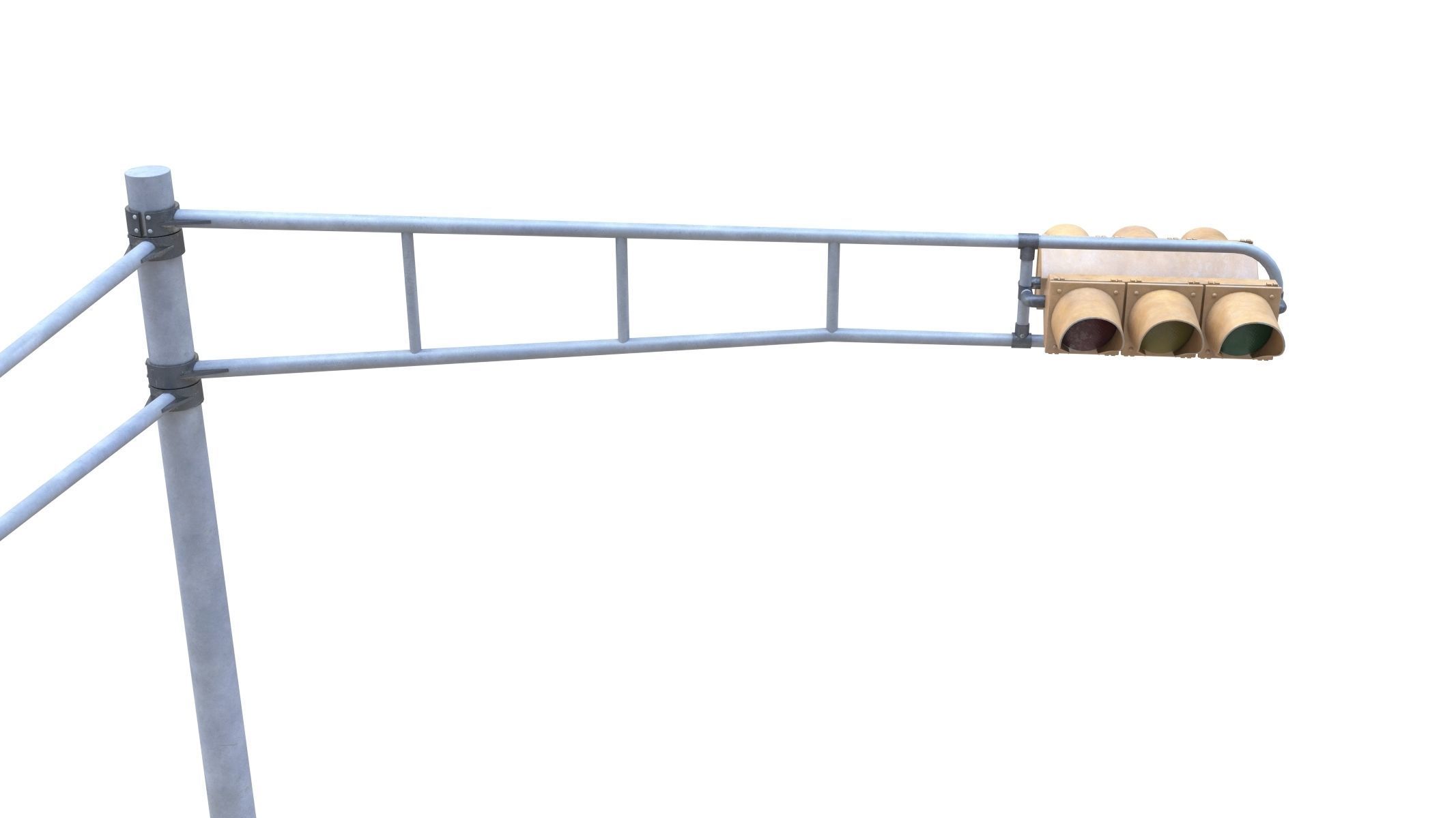 Street Light With Traffic Light 02 Low-poly 3D model_5