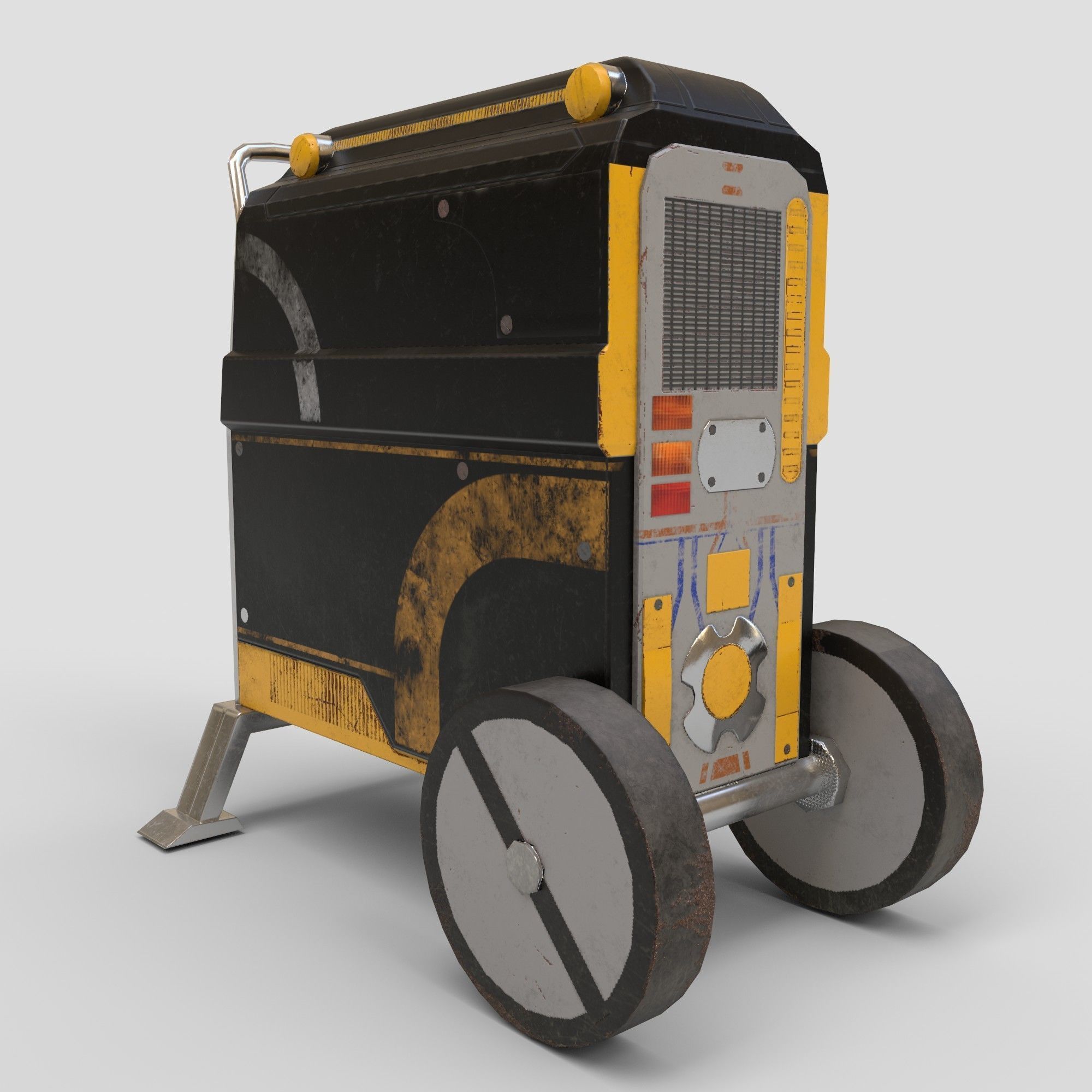 Sci-fi Power Generator Low-poly 3D model_6