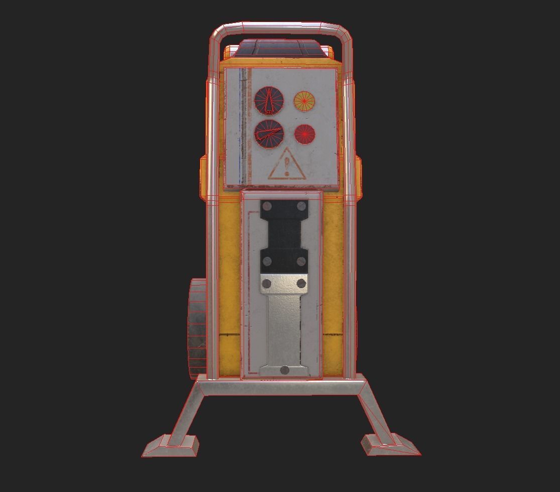 Sci-fi Power Generator Low-poly 3D model_13