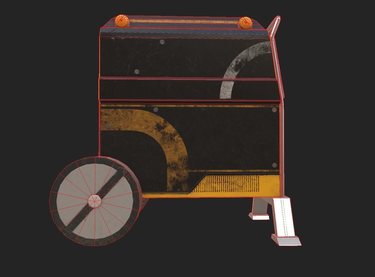 Sci-fi Power Generator Low-poly 3D model_14