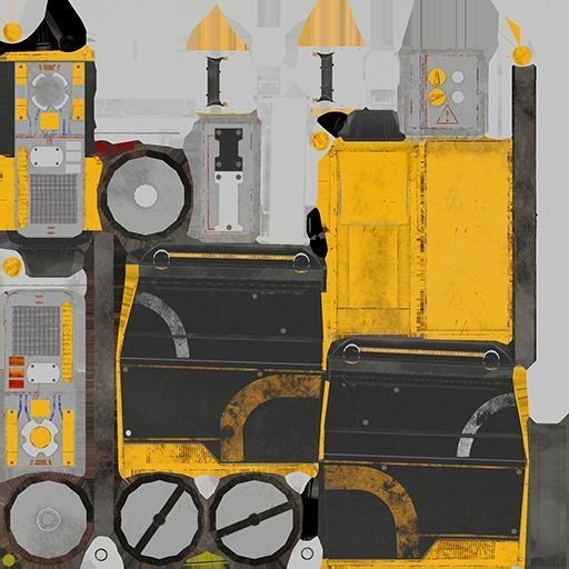 Sci-fi Power Generator Low-poly 3D model_9