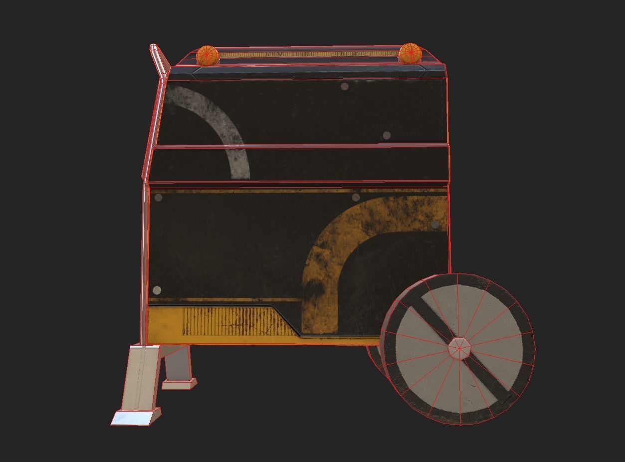 Sci-fi Power Generator Low-poly 3D model_12