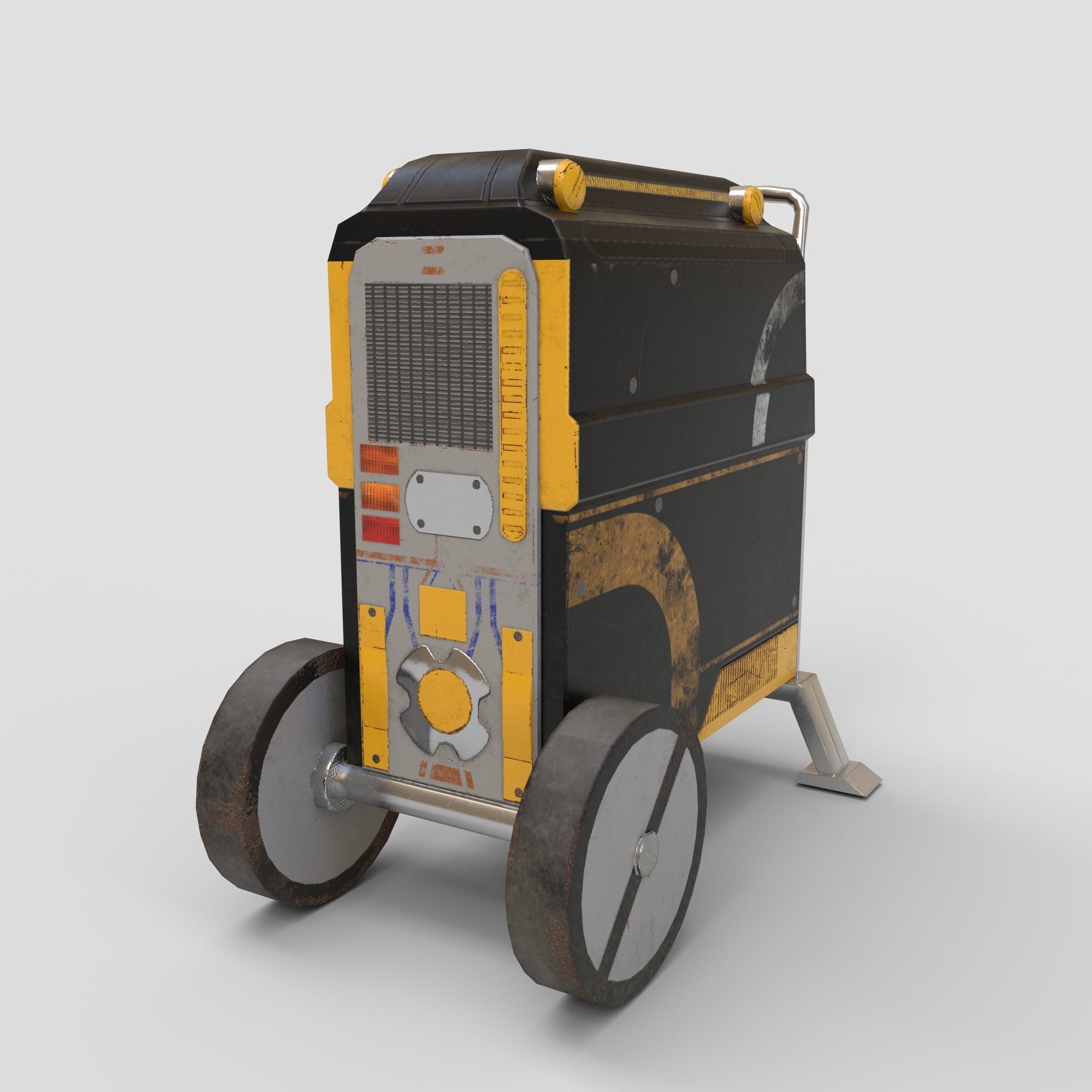 Sci-fi Power Generator Low-poly 3D model_5