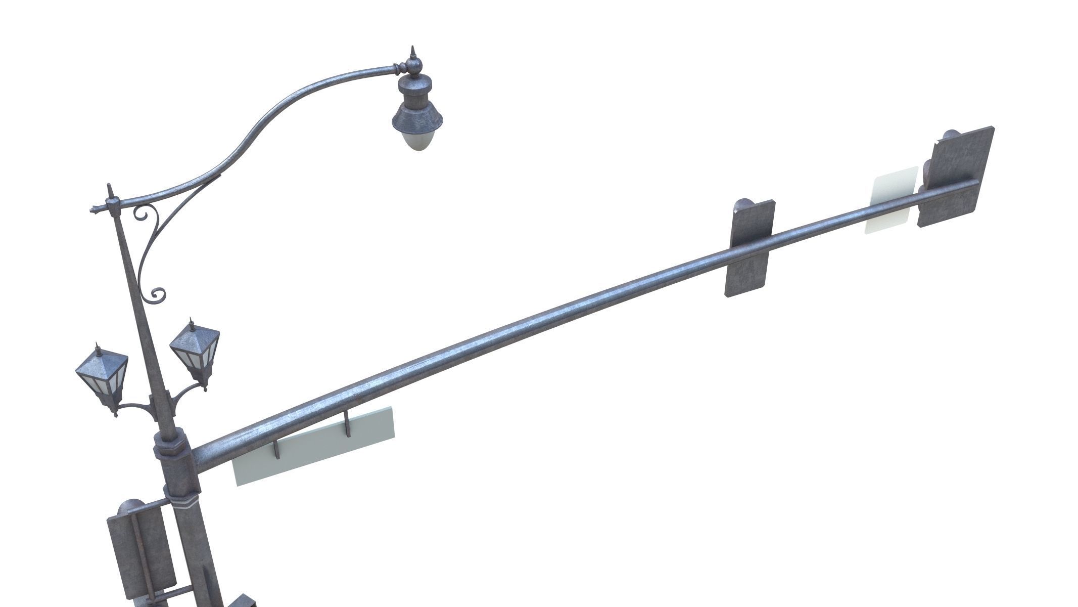 Street Light With Traffic Light 05 Low-poly 3D model_6