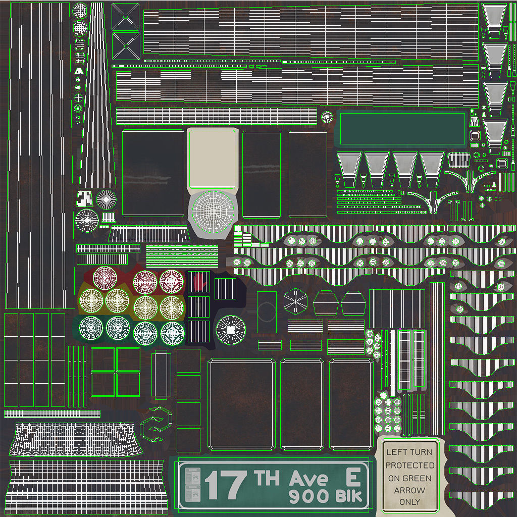 Street Light With Traffic Light 05 Low-poly 3D model_10