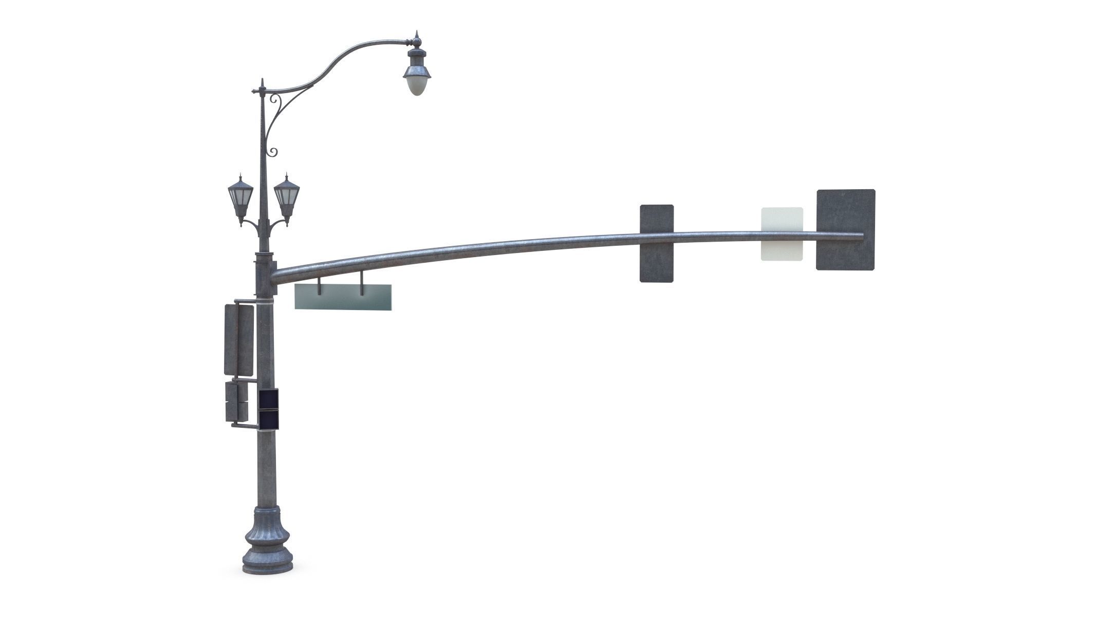 Street Light With Traffic Light 05 Low-poly 3D model_4