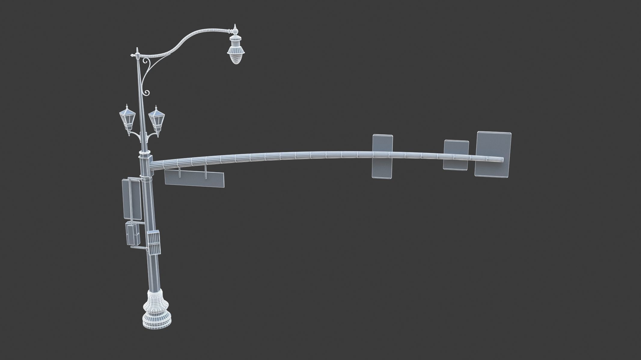 Street Light With Traffic Light 05 Low-poly 3D model_9