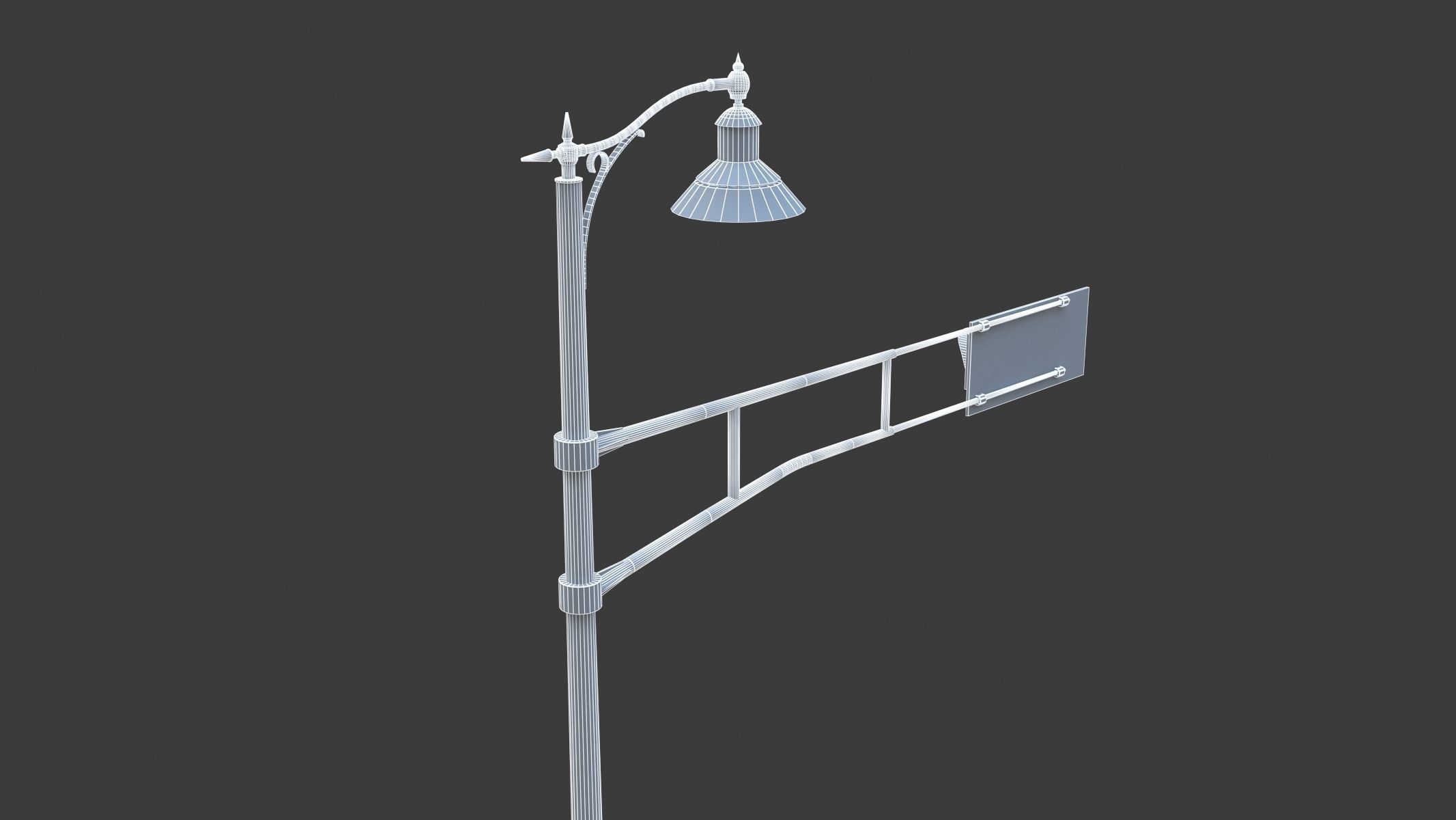 Street Light With Traffic Light 01 Low-poly 3D model_9
