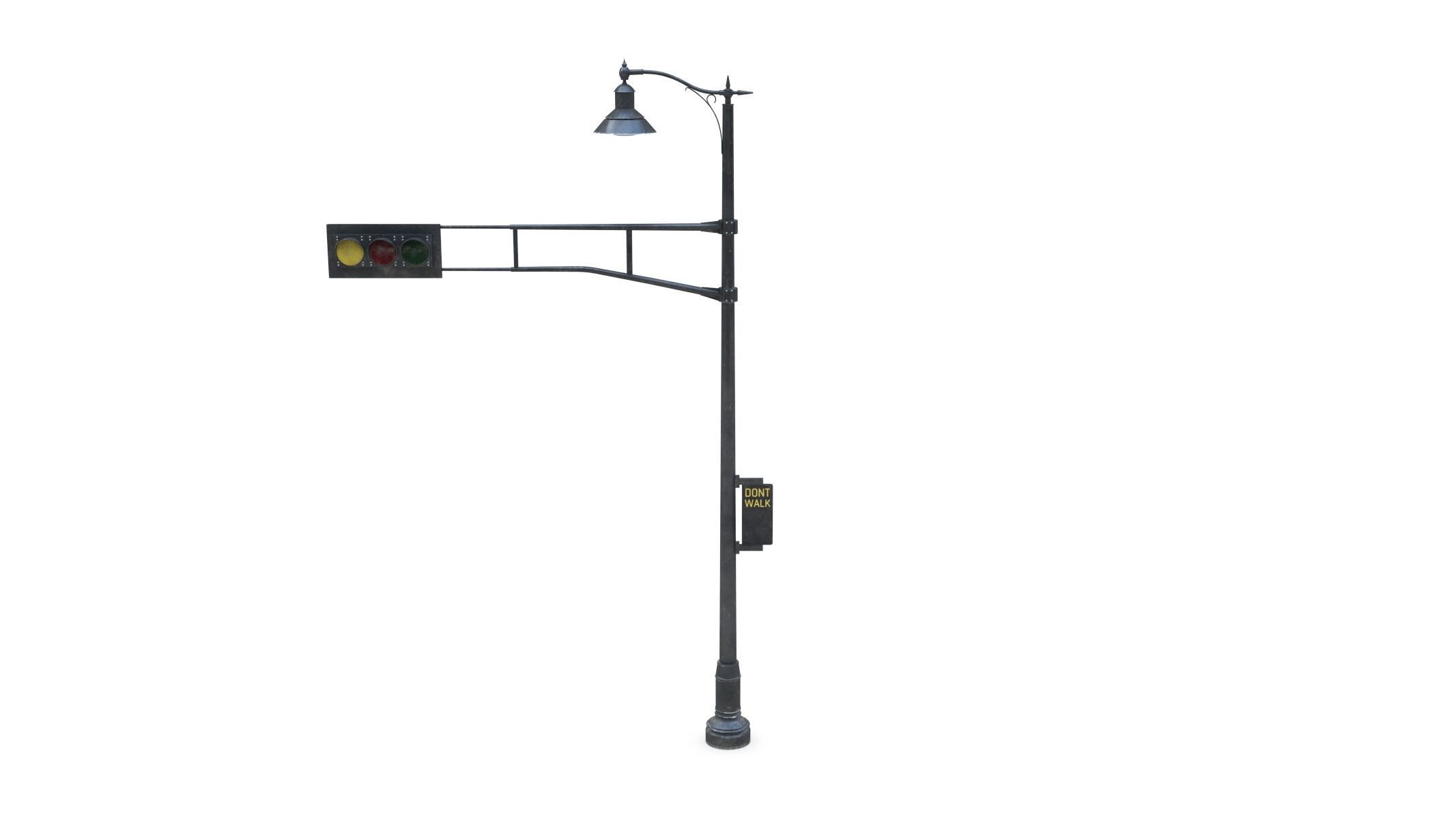 Street Light With Traffic Light 01 Low-poly 3D model_1