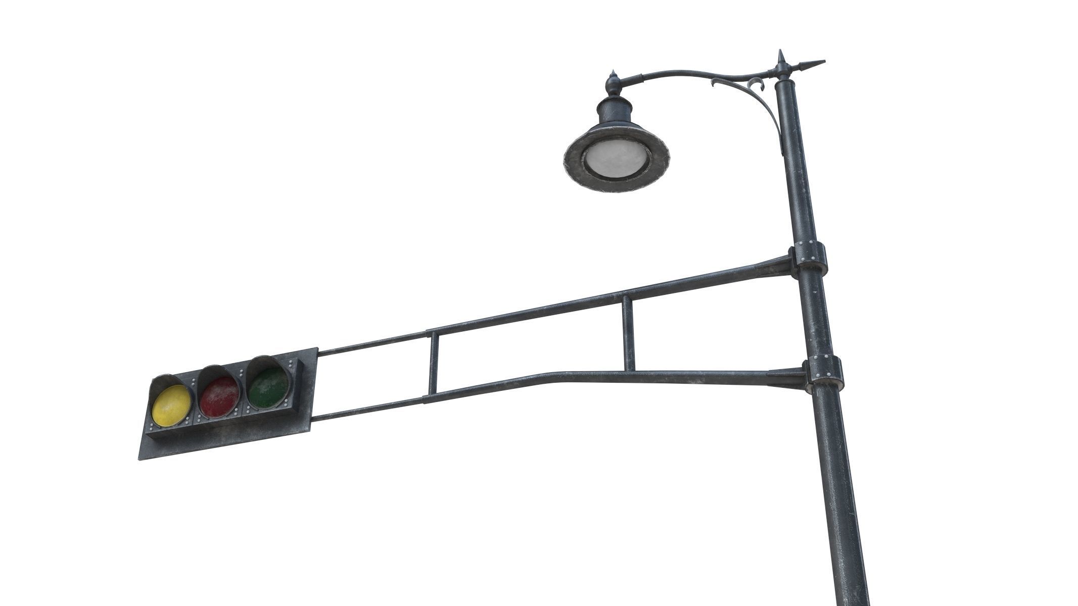 Street Light With Traffic Light 01 Low-poly 3D model_6