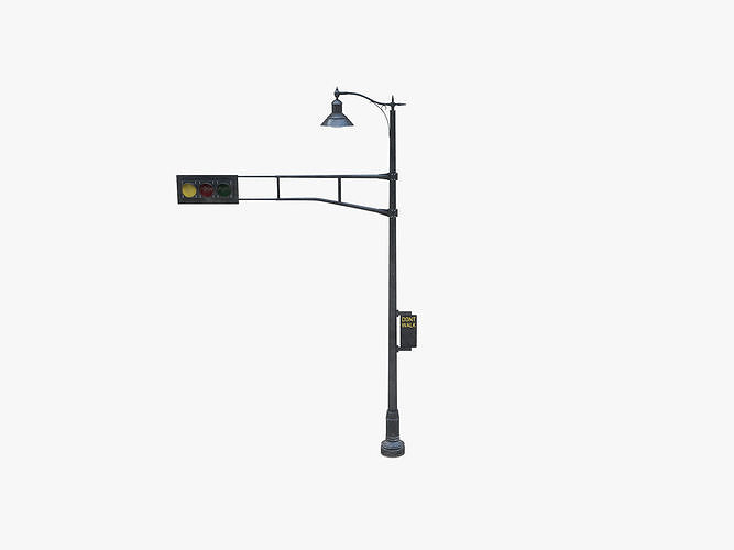 Street Light With Traffic Light 01 Low-poly 3D model