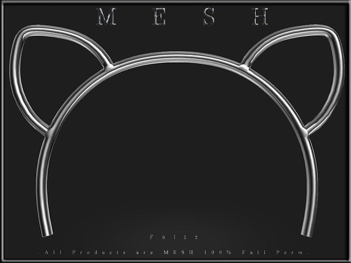 Cat Head band Low-poly 3D model_1