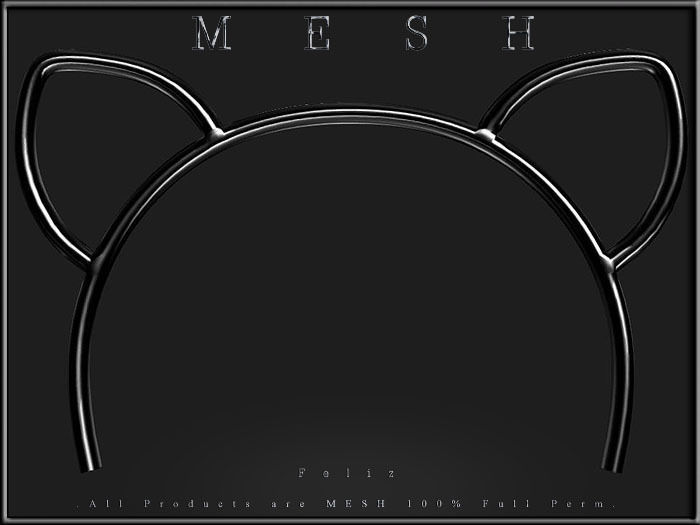 Cat Head band Low-poly 3D model_3