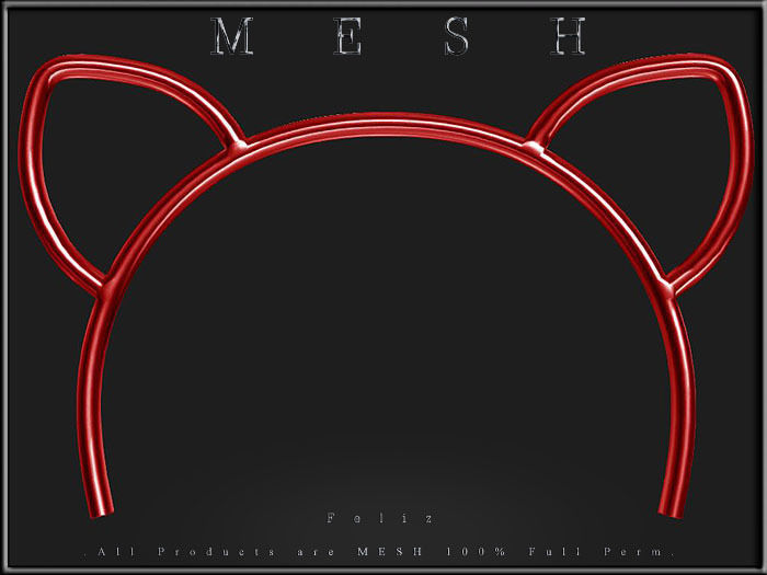 Cat Head band Low-poly 3D model_2